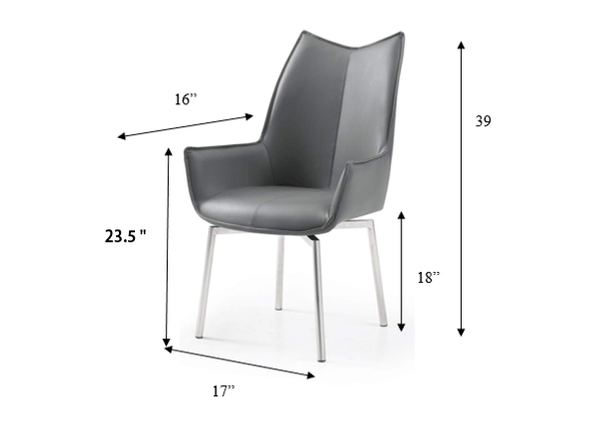 1218 Swivel Dining Chair Dark Grey SET image 8