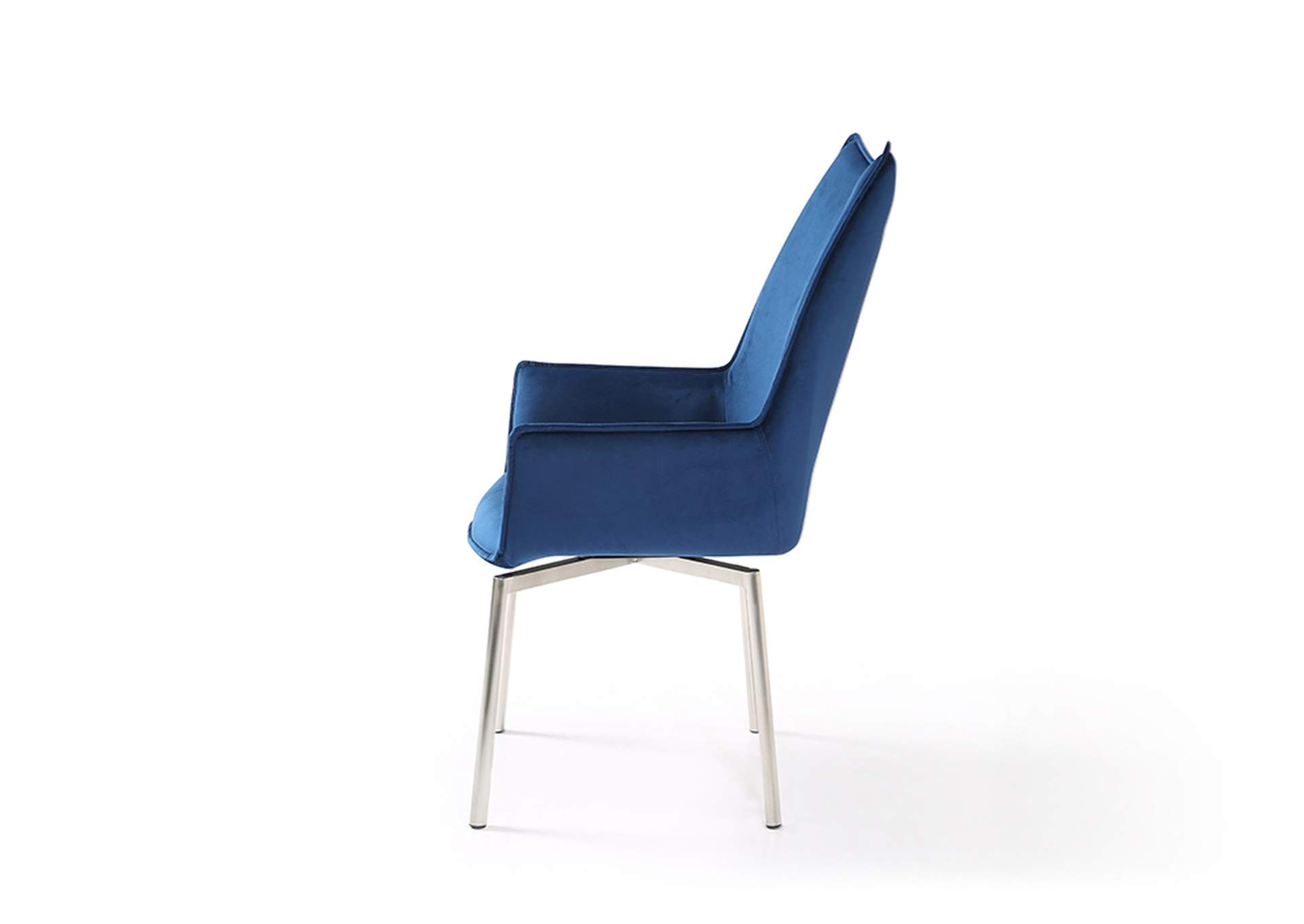 1218 Swivel Dining Chair Navy Blue Fabric SET image 5