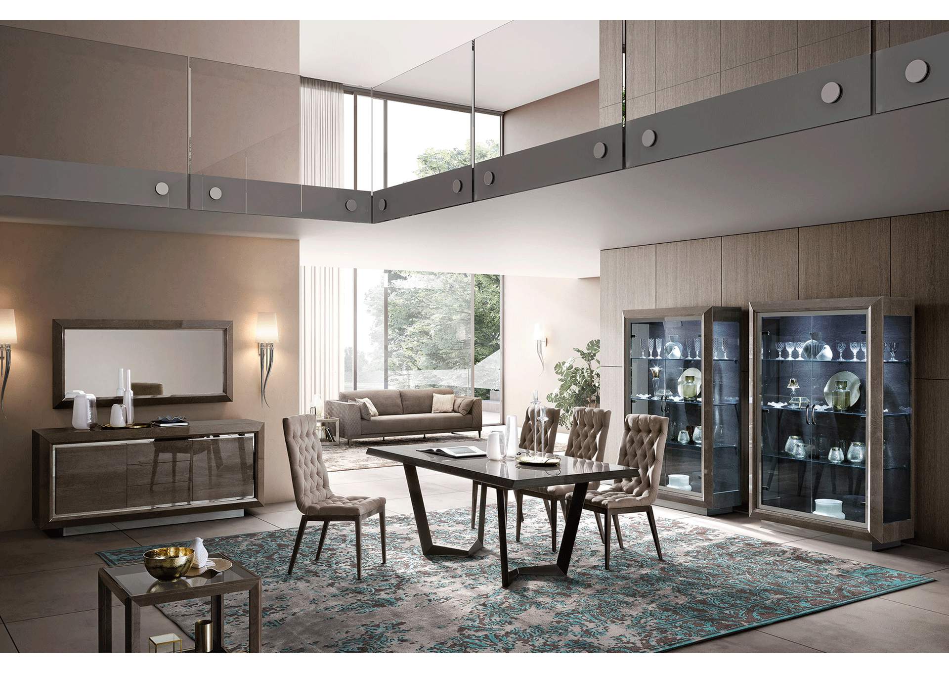 Elite Buffet with Mirror Silver Birch SET image 3