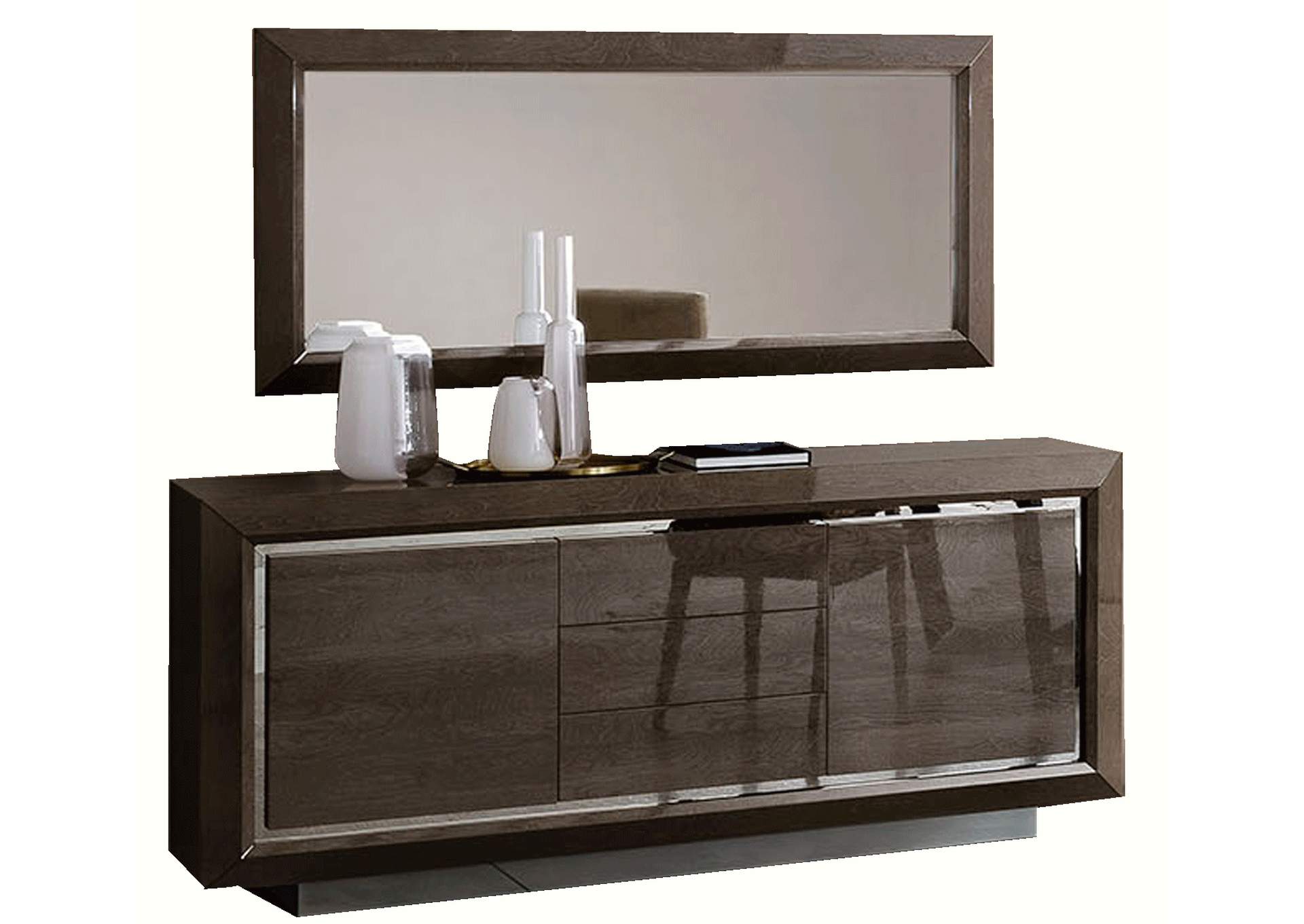 Elite Buffet with Mirror Silver Birch SET image 1