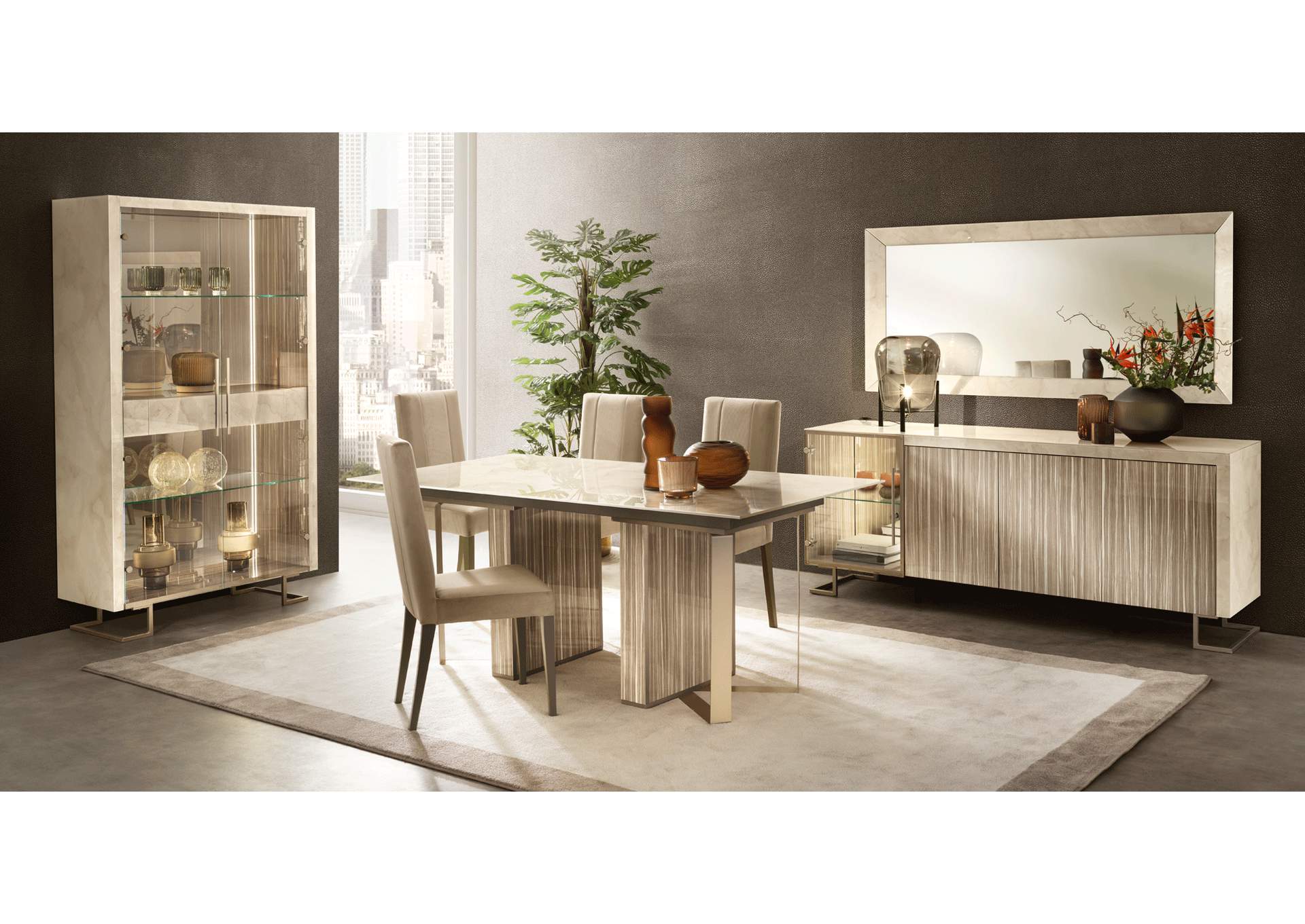 Luce 4 Door Buffet with Mirror SET image 4