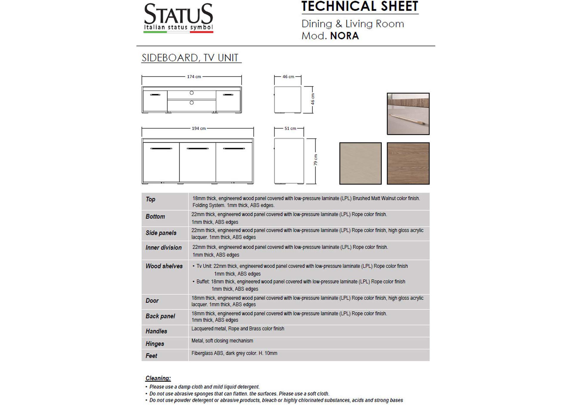 Nora 3 Door Buffet SET image 7