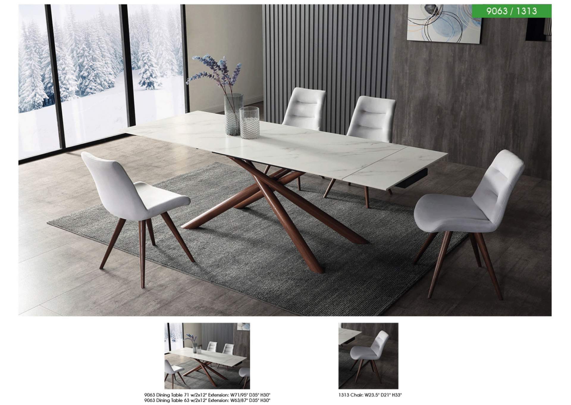 9063 Dining Table with 1313 Chairs SET image 5