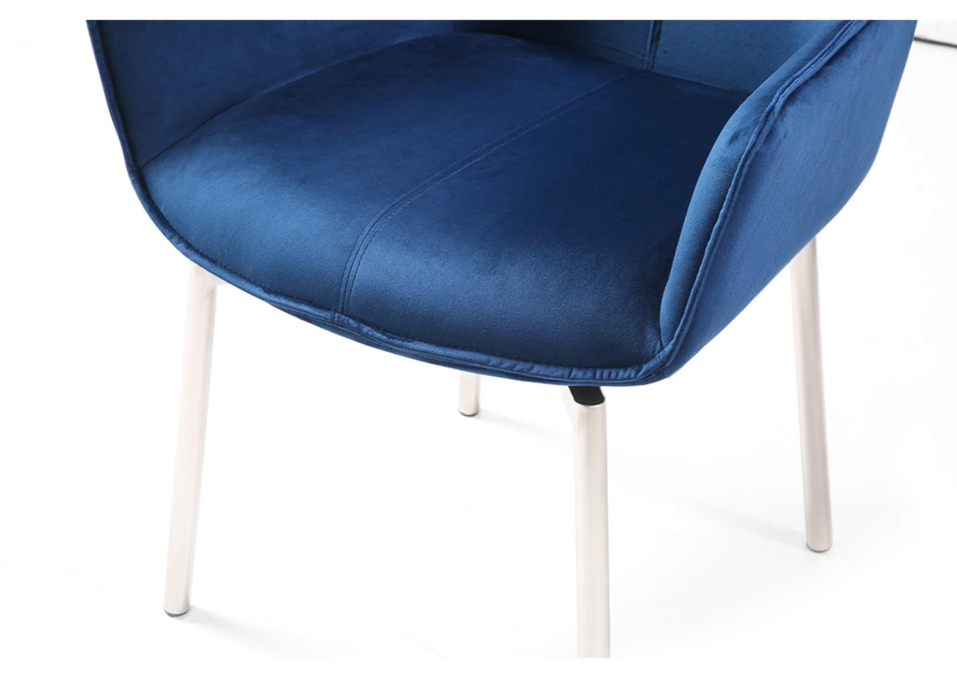 9087 Table White with 1218 Swivel Blue Chair SET image 7