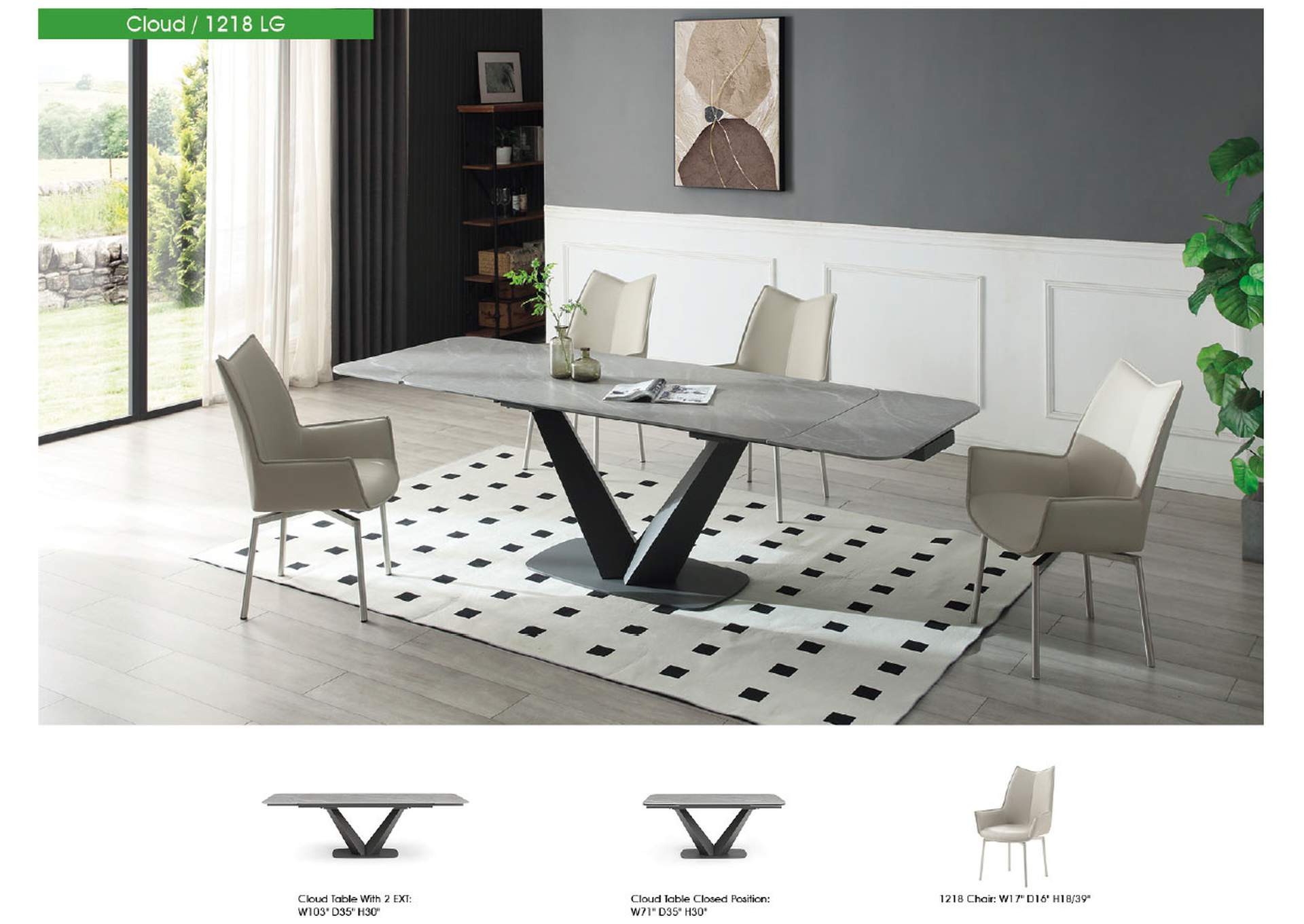 Cloud Table with 1218 Swivel Grey Taupe Chairs SET image 3