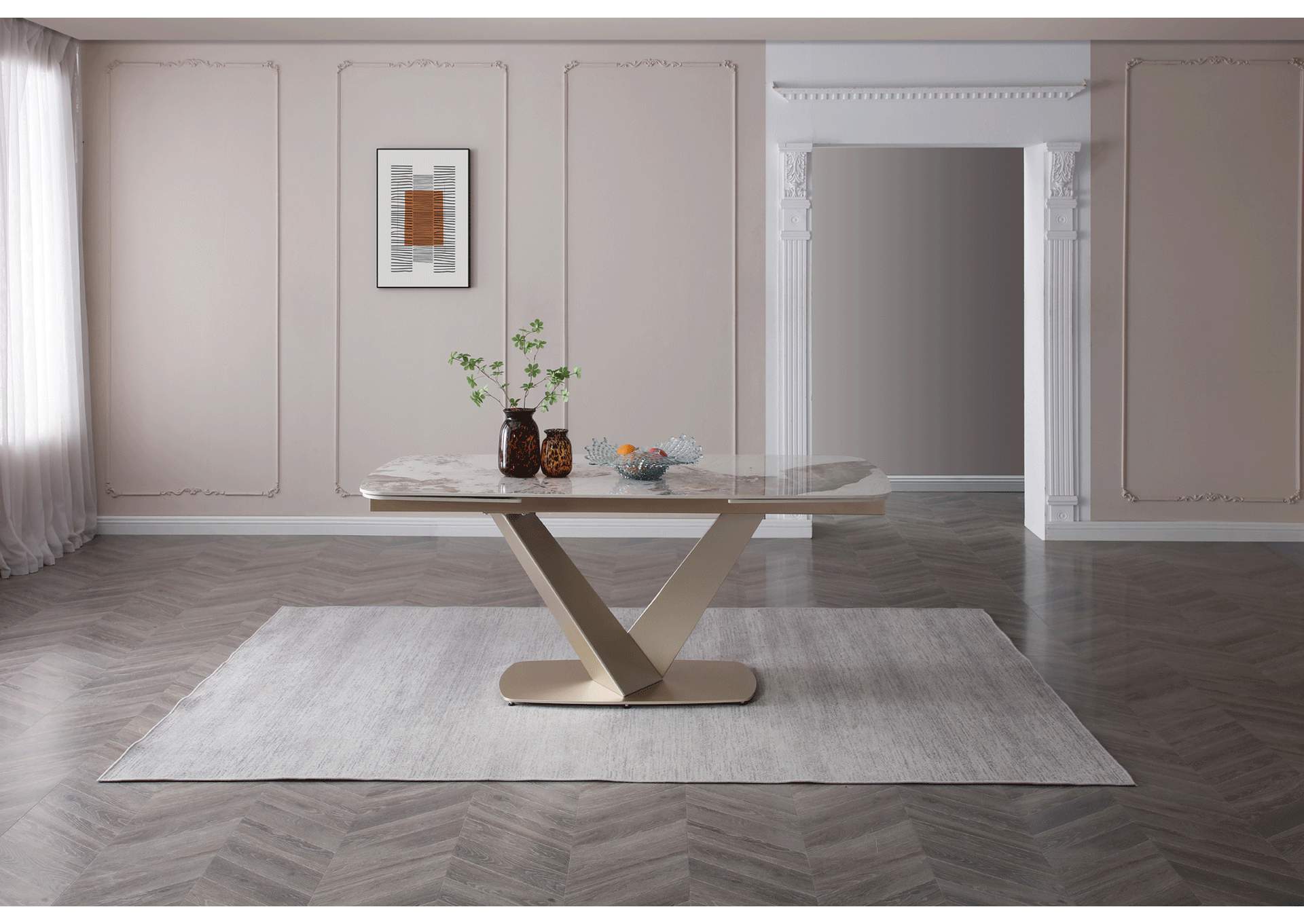 93 Dining Table with 2107 Chairs And 8010 Buffet SET image 3