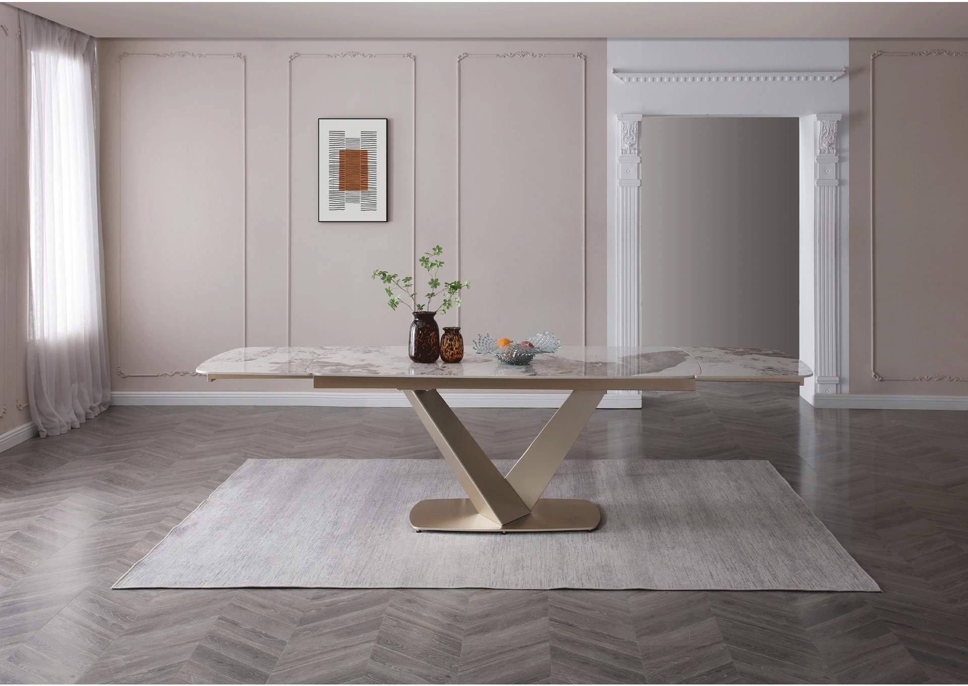 93 Dining Table with 2107 Chairs And 8010 Buffet SET image 6