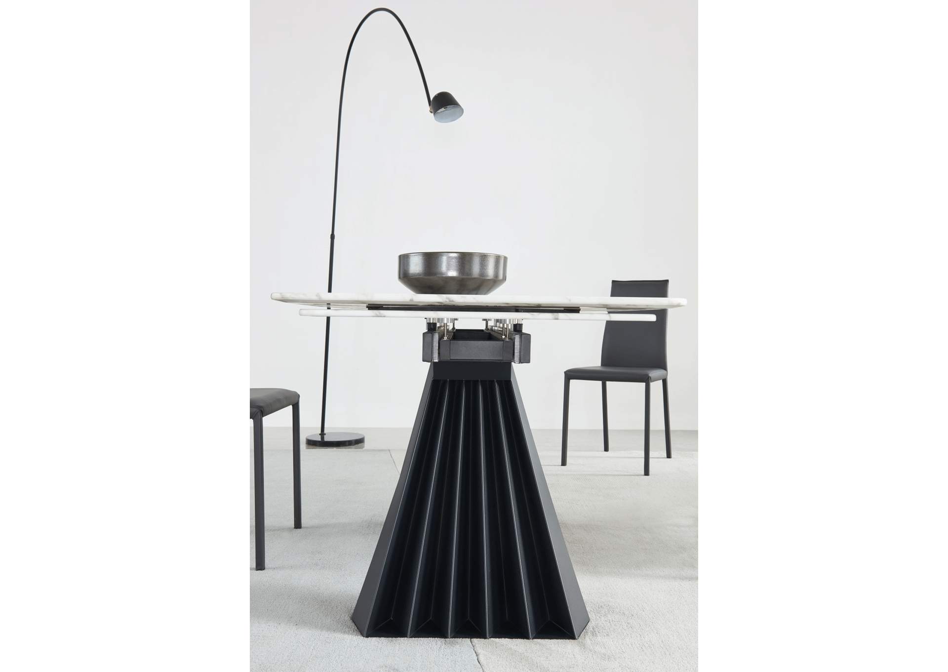 152 Marble Dining Table with 196 Grey Chairs SET image 12