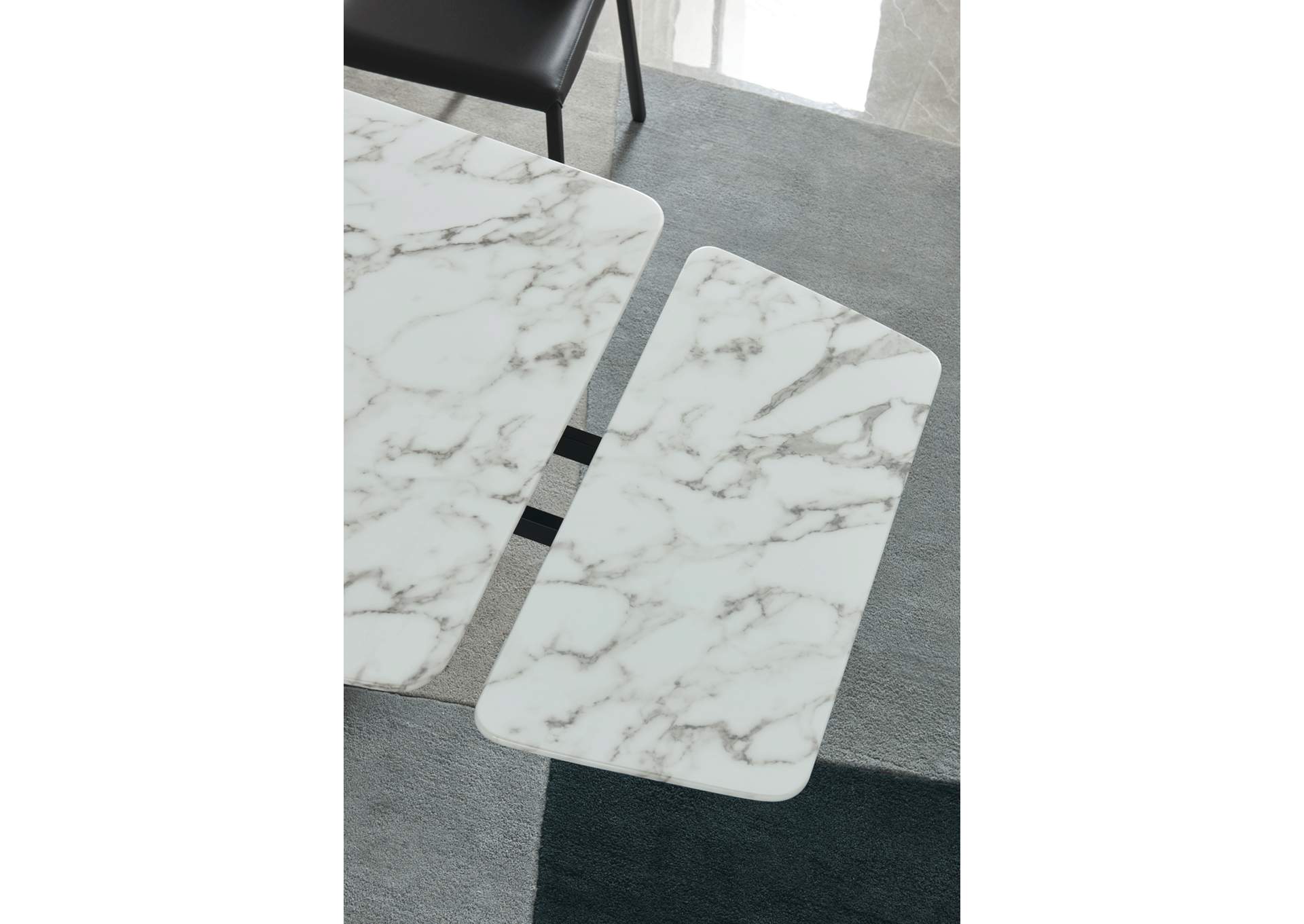 152 Marble Dining Table with 196 Grey Chairs SET image 6