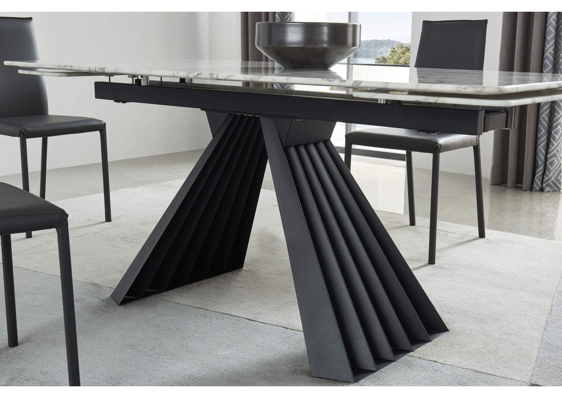 152 Marble Dining Table with 196 Grey Chairs SET image 11