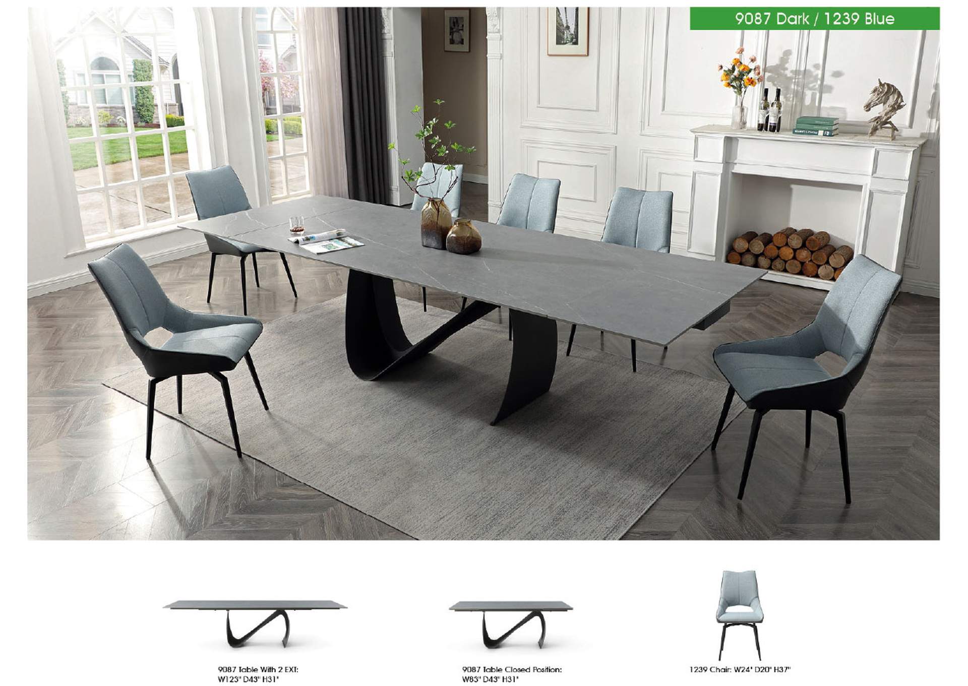 9087 Table Dark Grey SET image 5