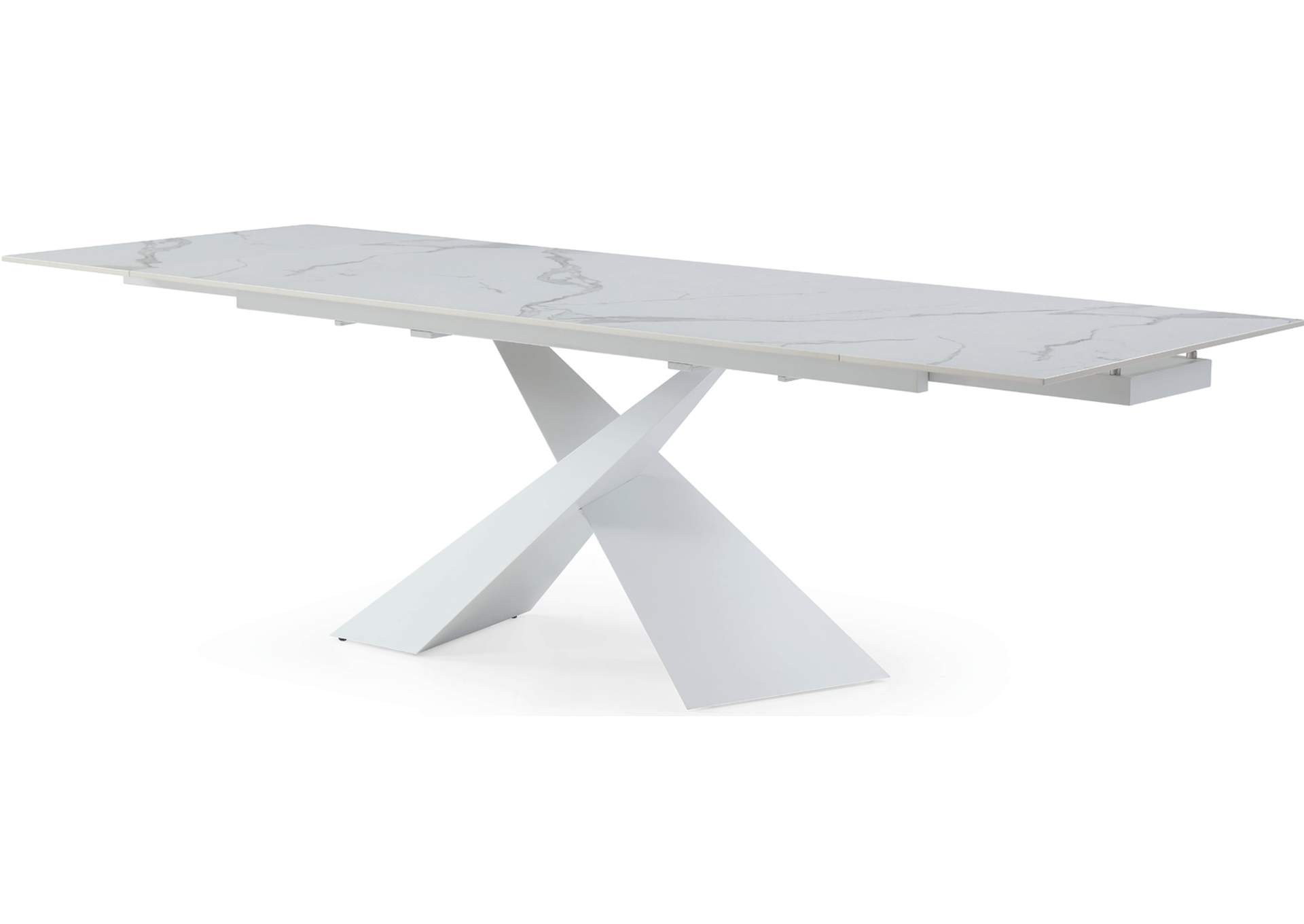 9113 Dinning Table White W - Extended SET image 1