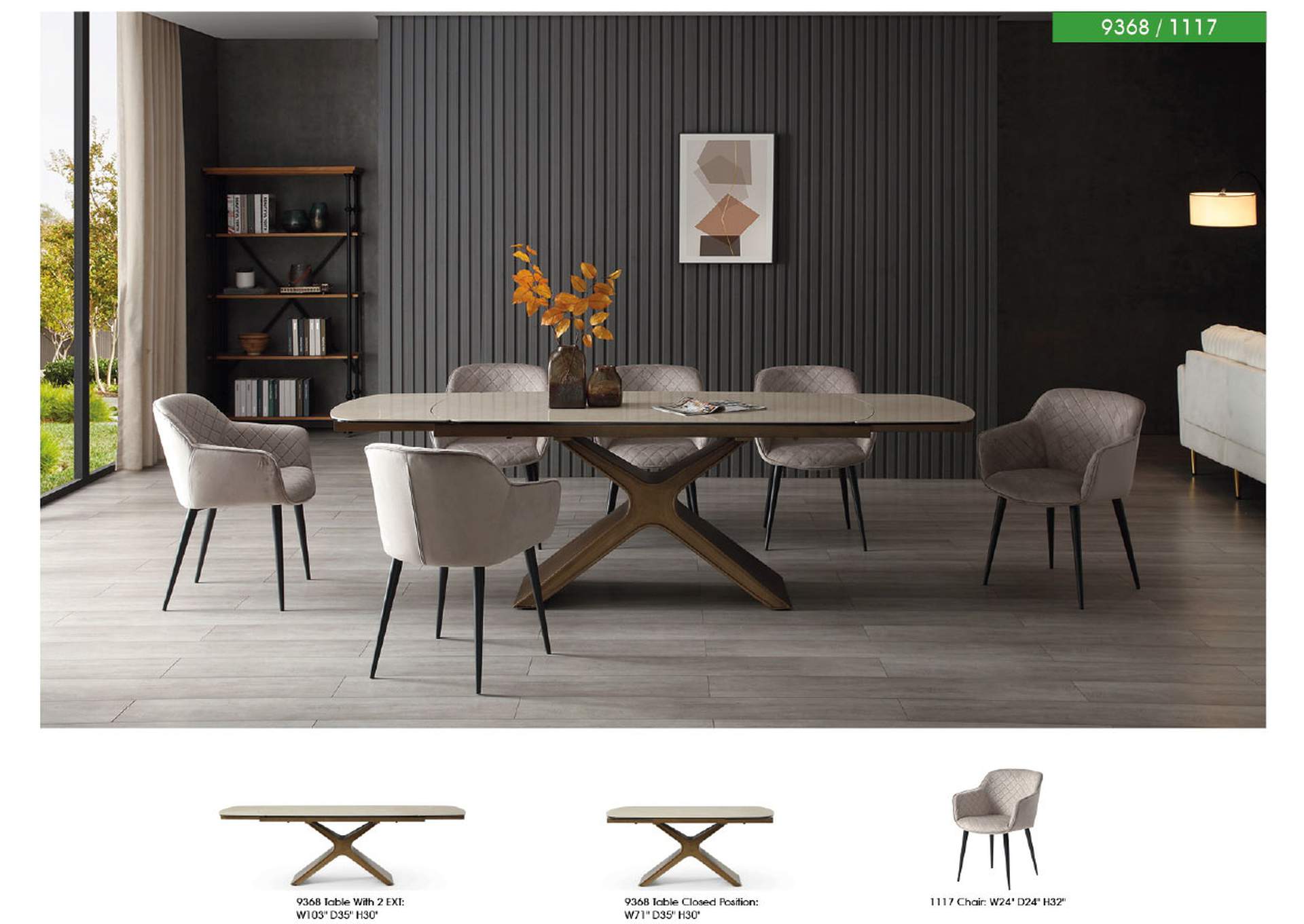 9368 Table Taupe SET image 6