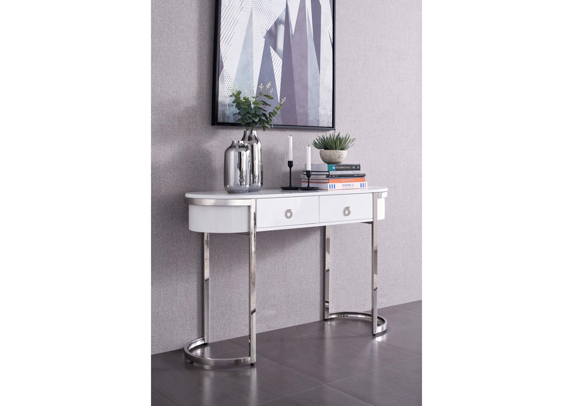 131 Silver Marble Dining SET image 3