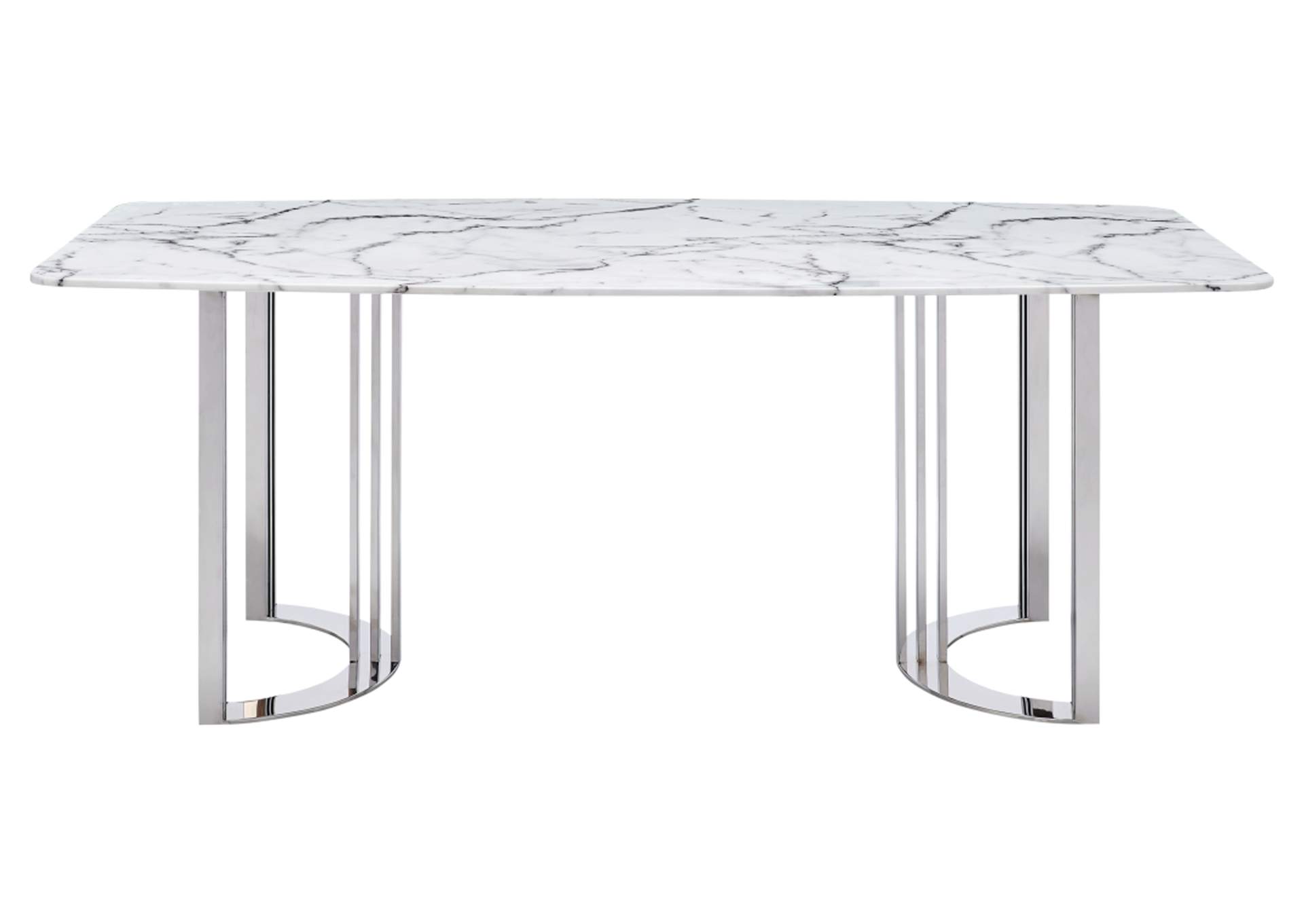 131 Silver Marble Dining Table SET image 4