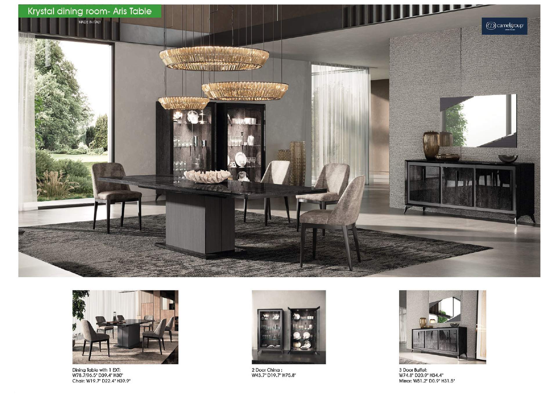 Krystal Dining Room - Aris Table SET image 12