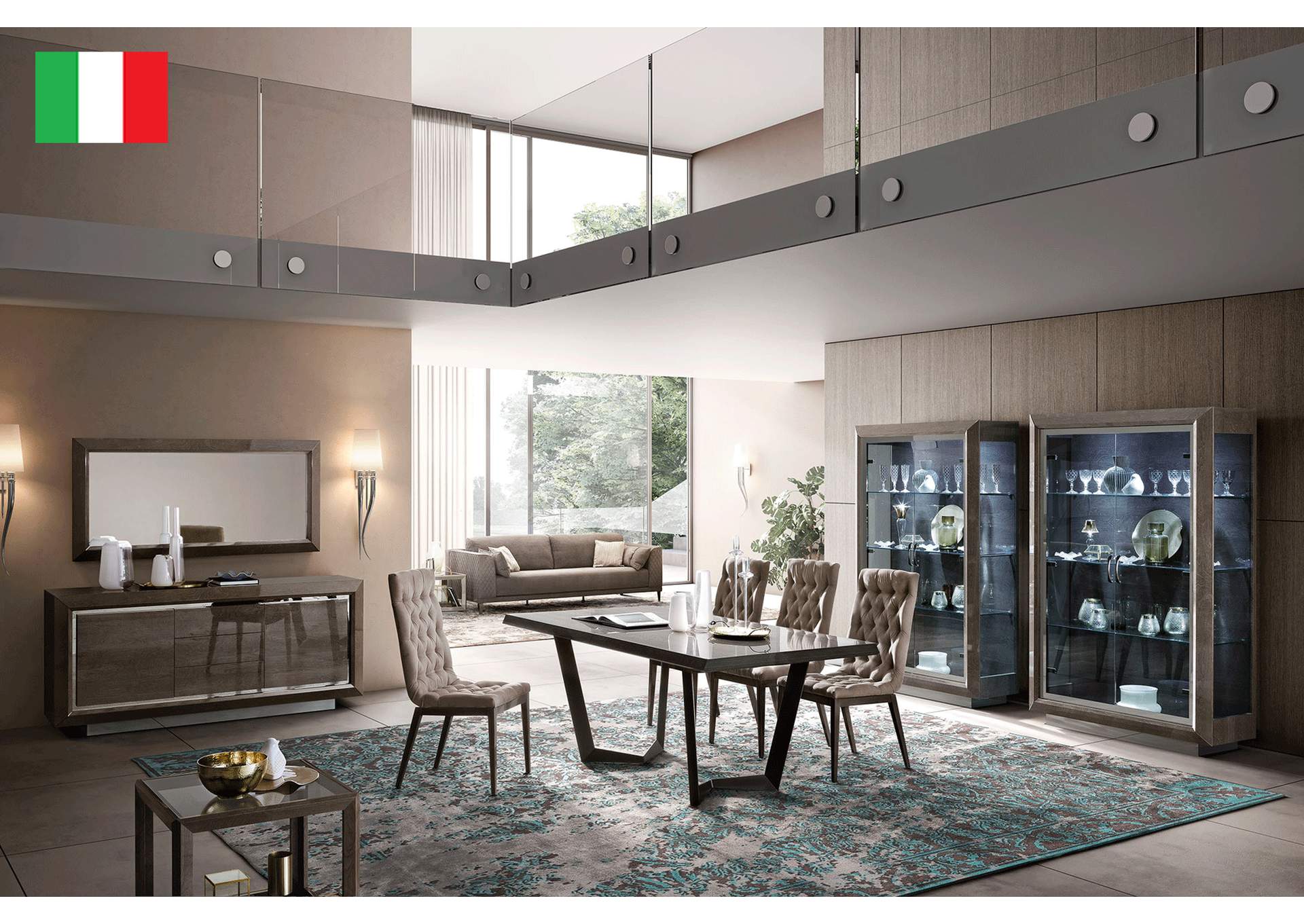 Elite Dining Room Brown Silver Birch SET image 1