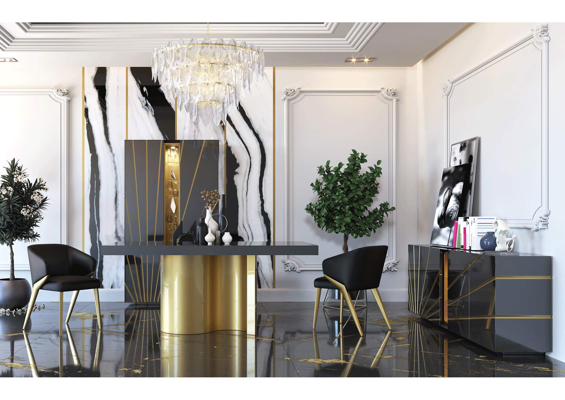 Oro Black Dining Room SET image 7