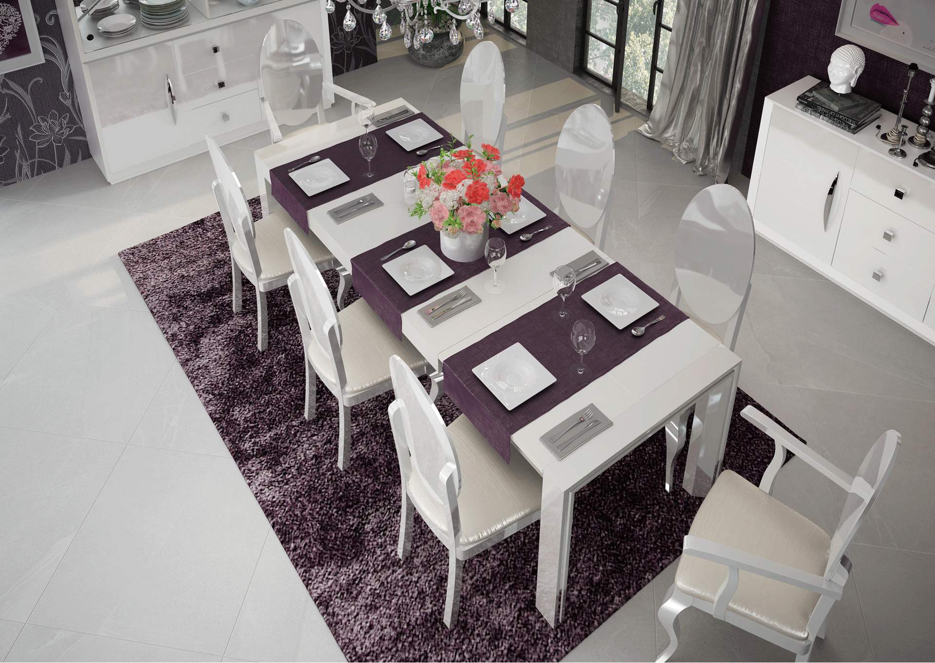 Carmen White Dining Table SET image 4