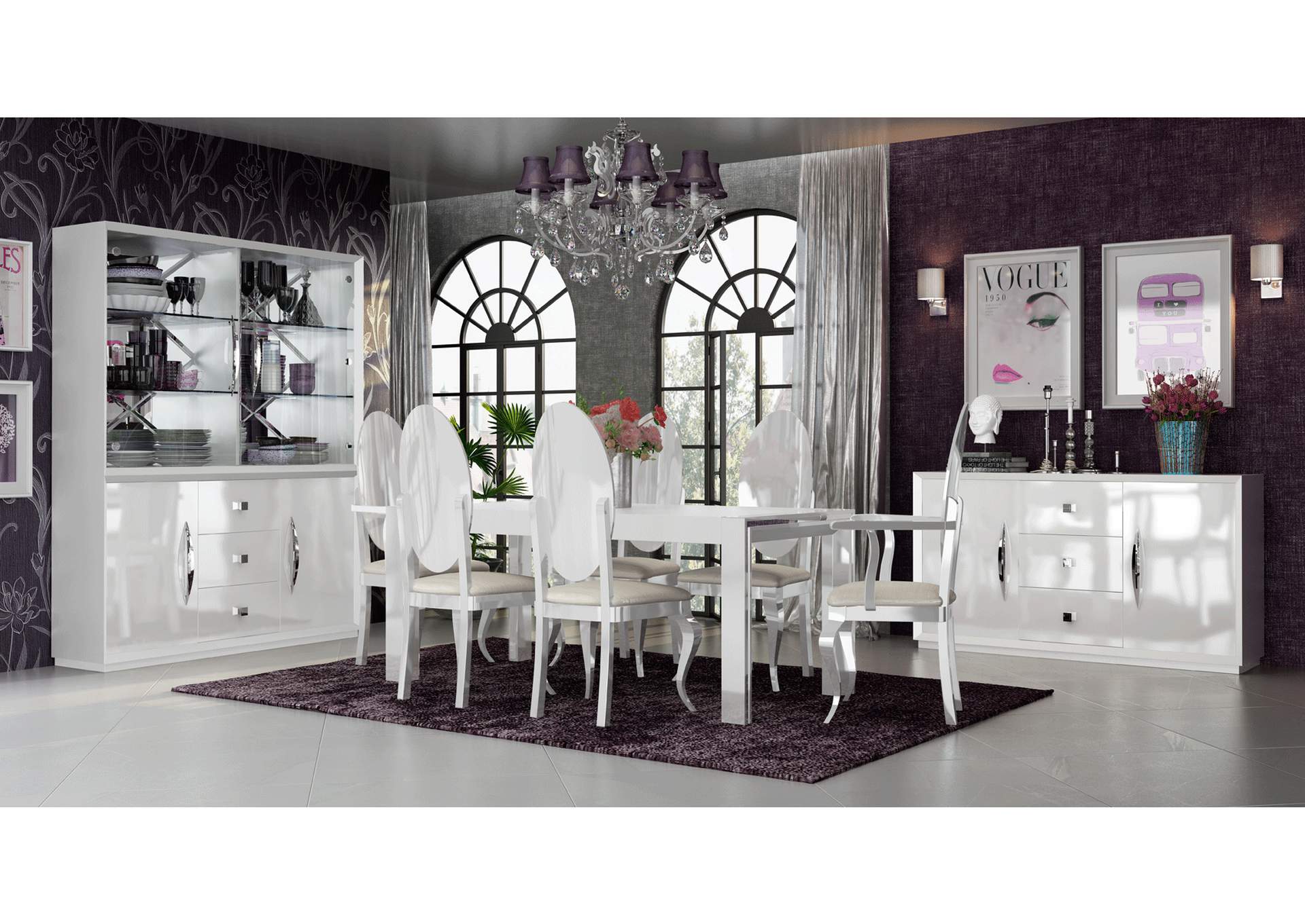 Carmen White Dining Room SET image 6