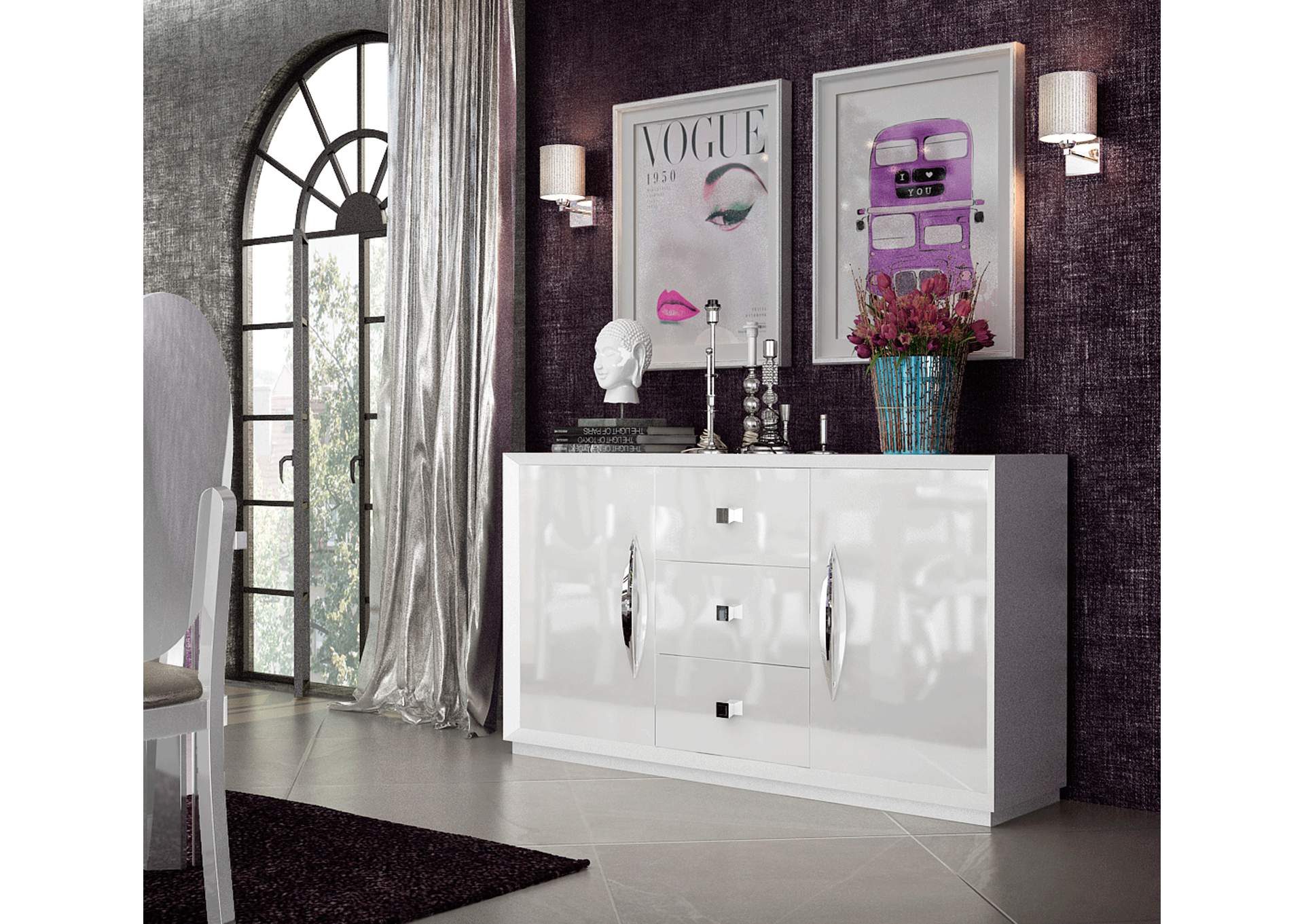 Carmen White Dining Room SET image 7