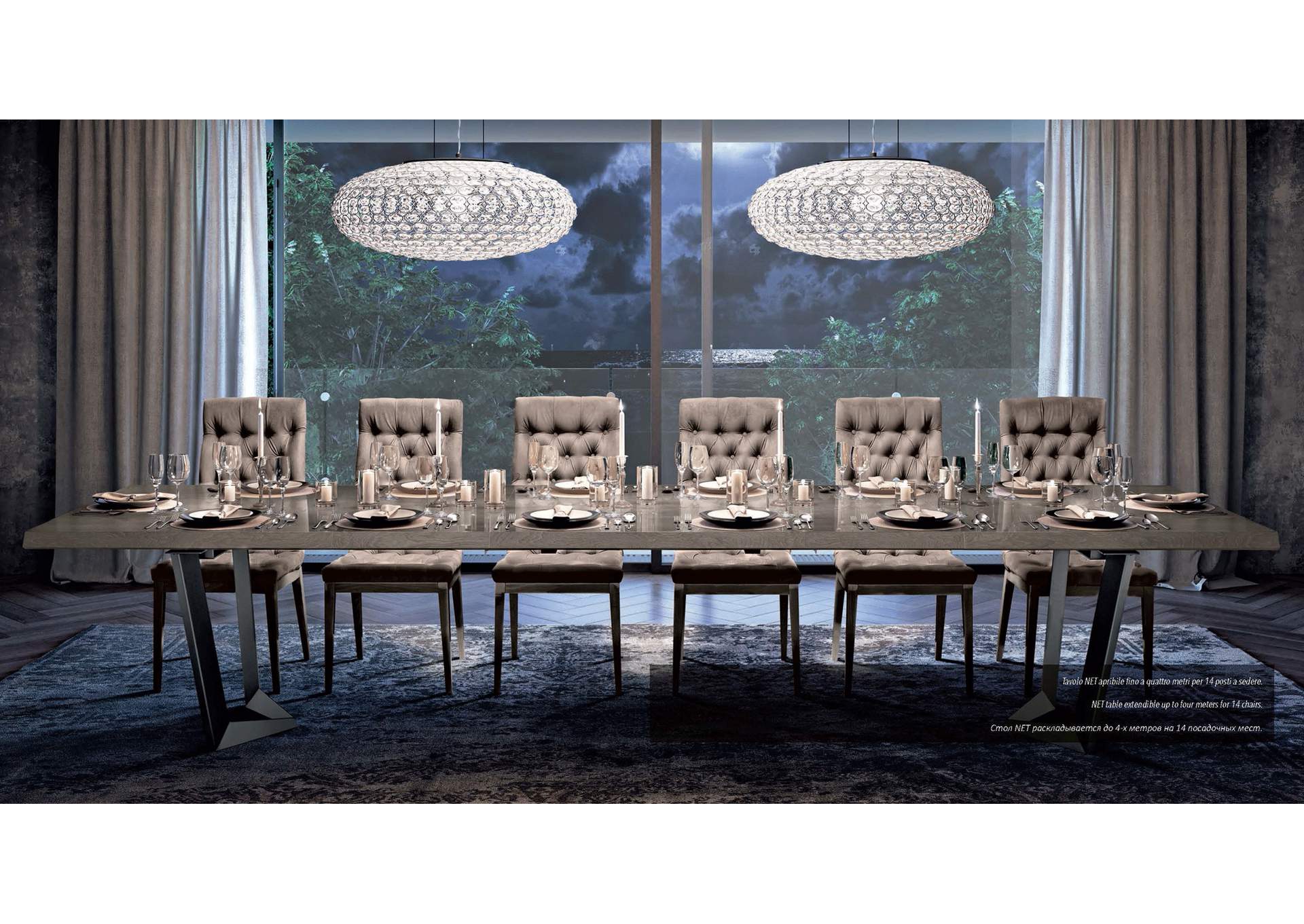 Elite Dining Table Brown Silver Birch SET image 5