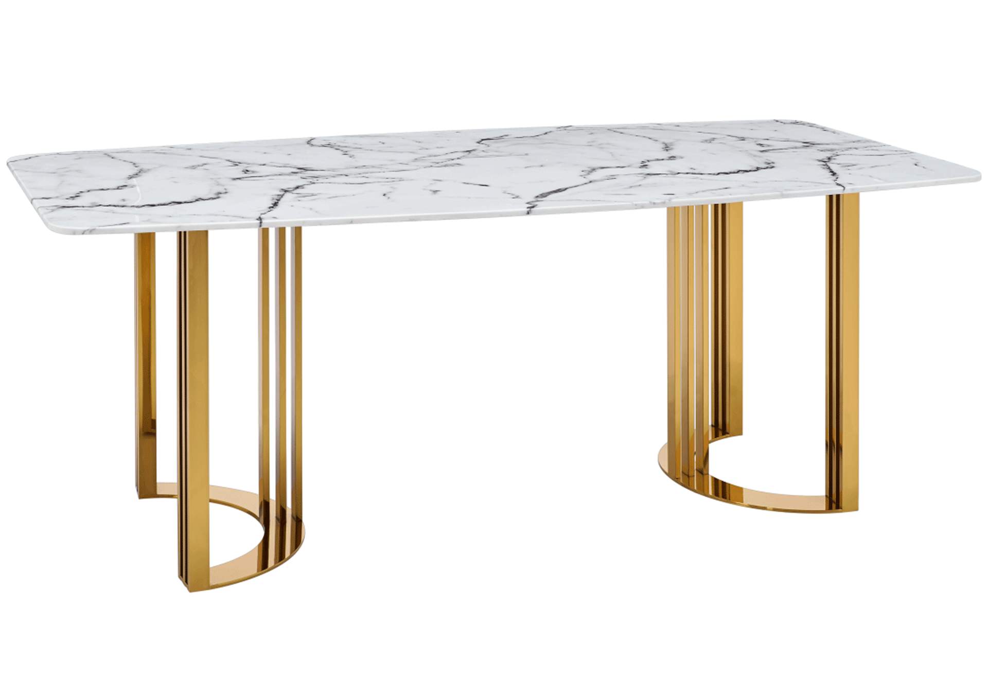 131 Gold Marble Dining Table SET image 1