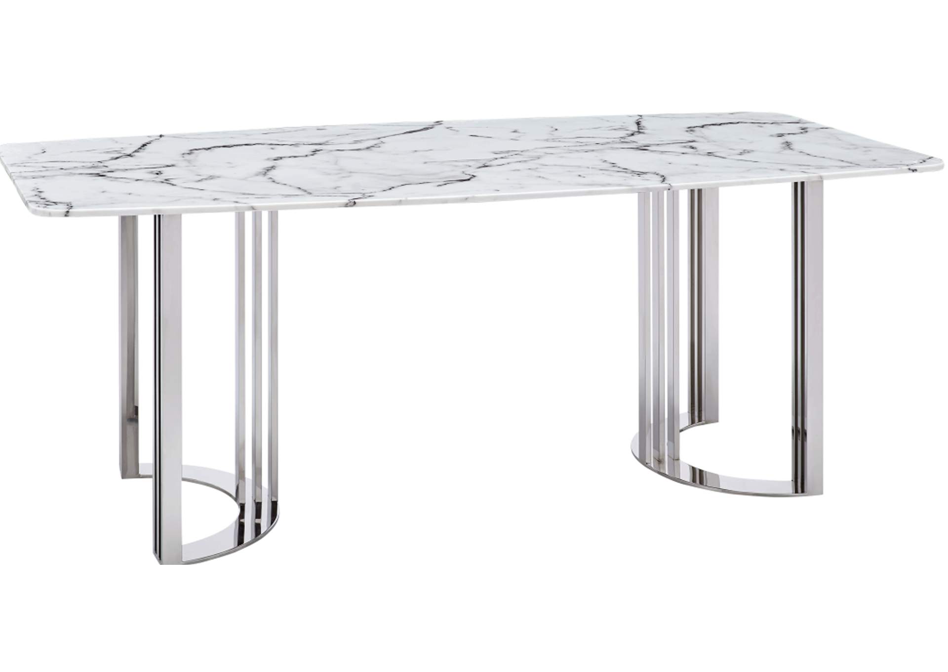 131 Silver Marble Dining Table SET image 1
