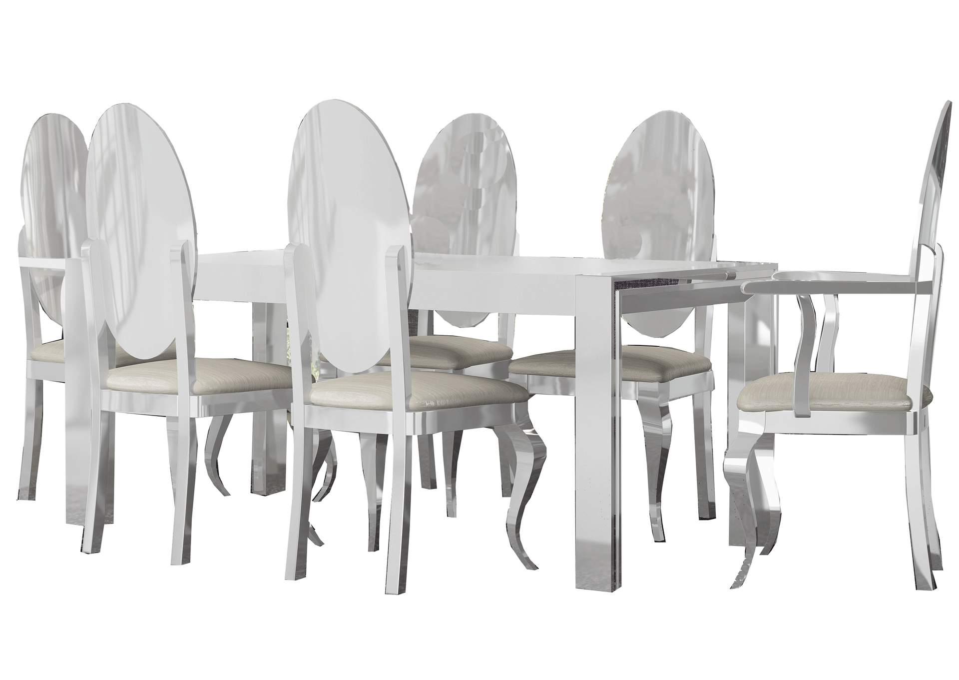 Carmen White Dining Table SET image 1