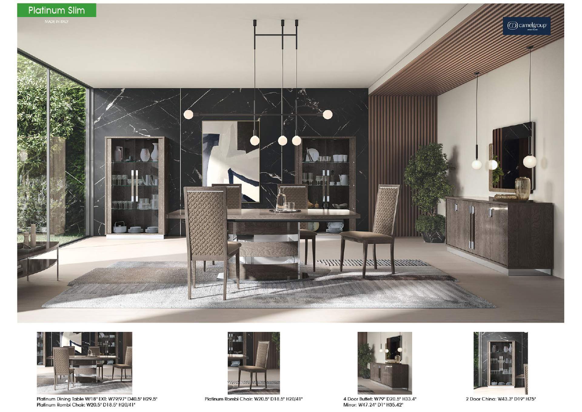 Platinum Slim Dining Table SET image 3