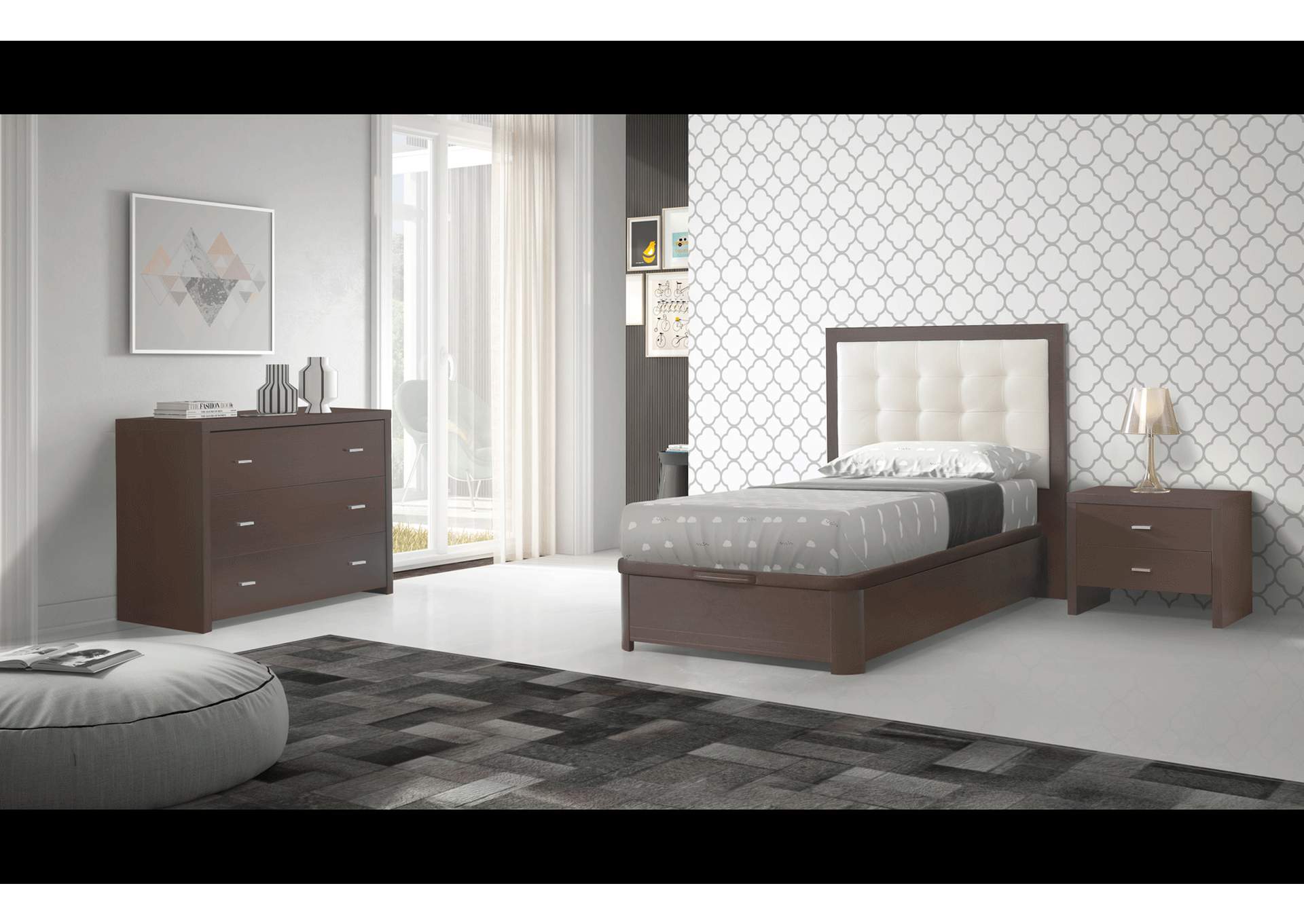Regina Storage Twin , Full Size Wenge Bedroom SET image 1