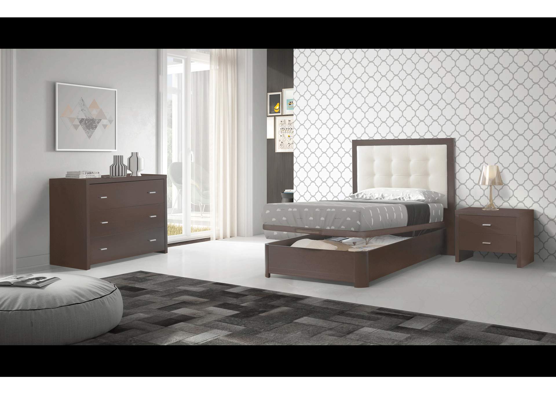 Regina Storage Twin , Full Size Wenge Bedroom SET image 5