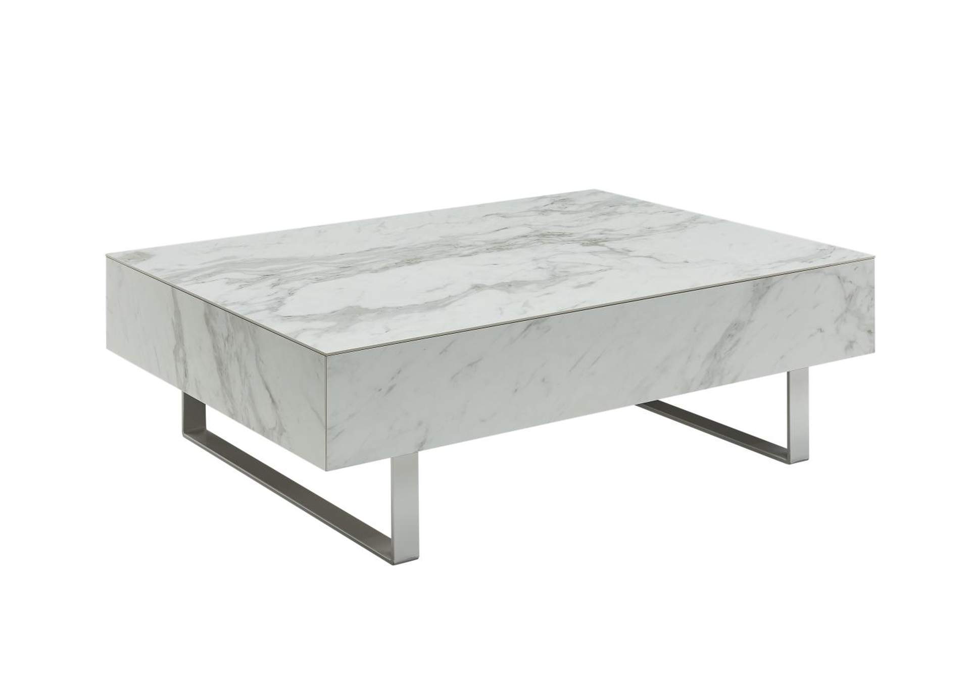 1497 White Marble Coffee Table SET image 4