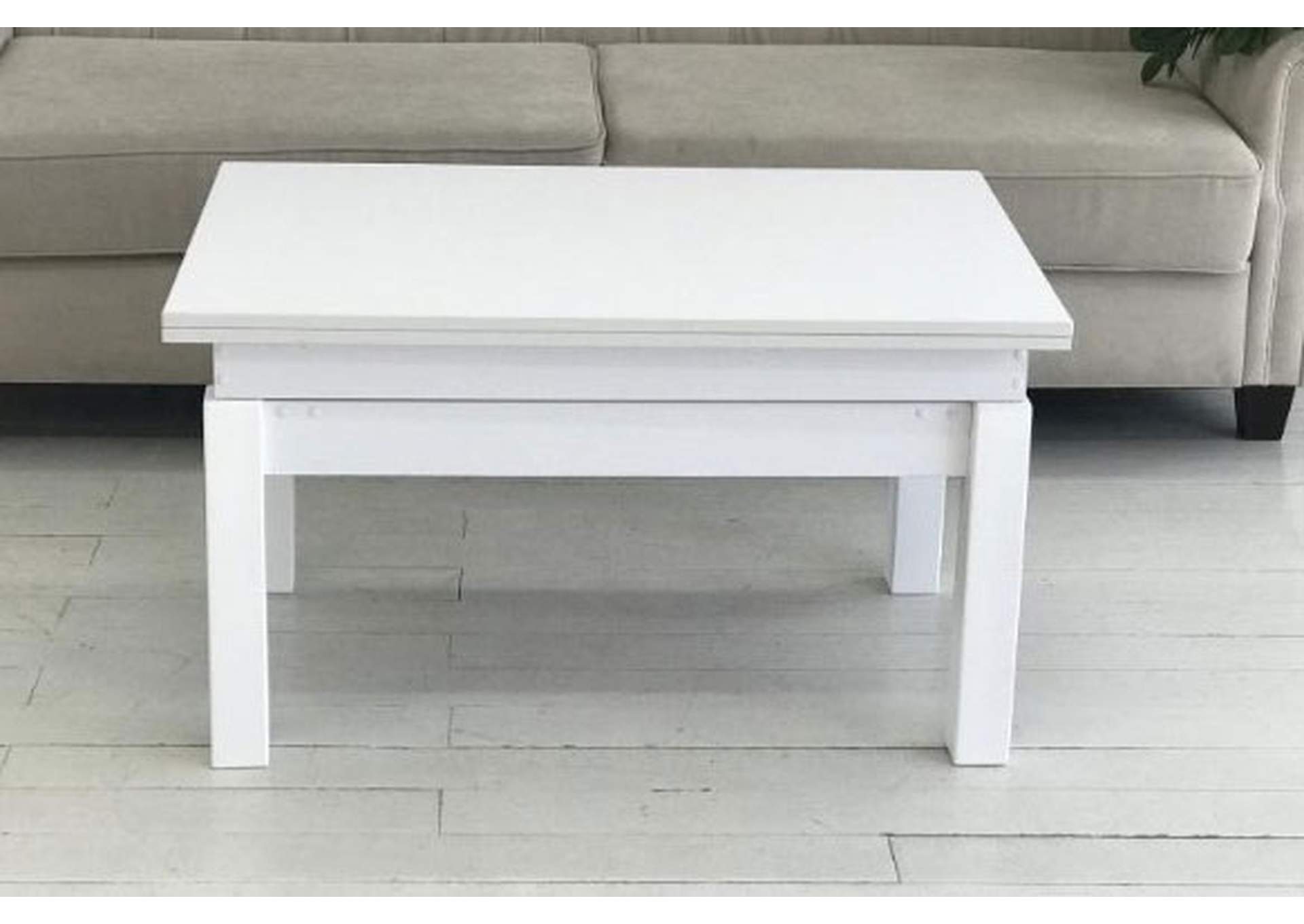 Cosmos Rectangular Transformer Table White SET image 3