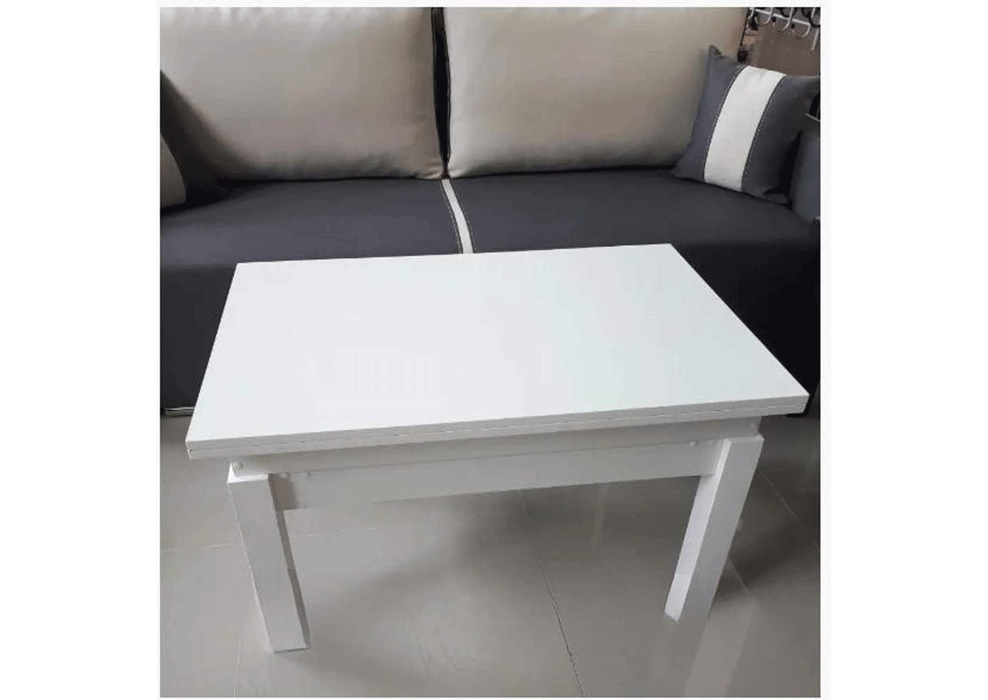 Cosmos Rectangular Transformer Table White SET image 4