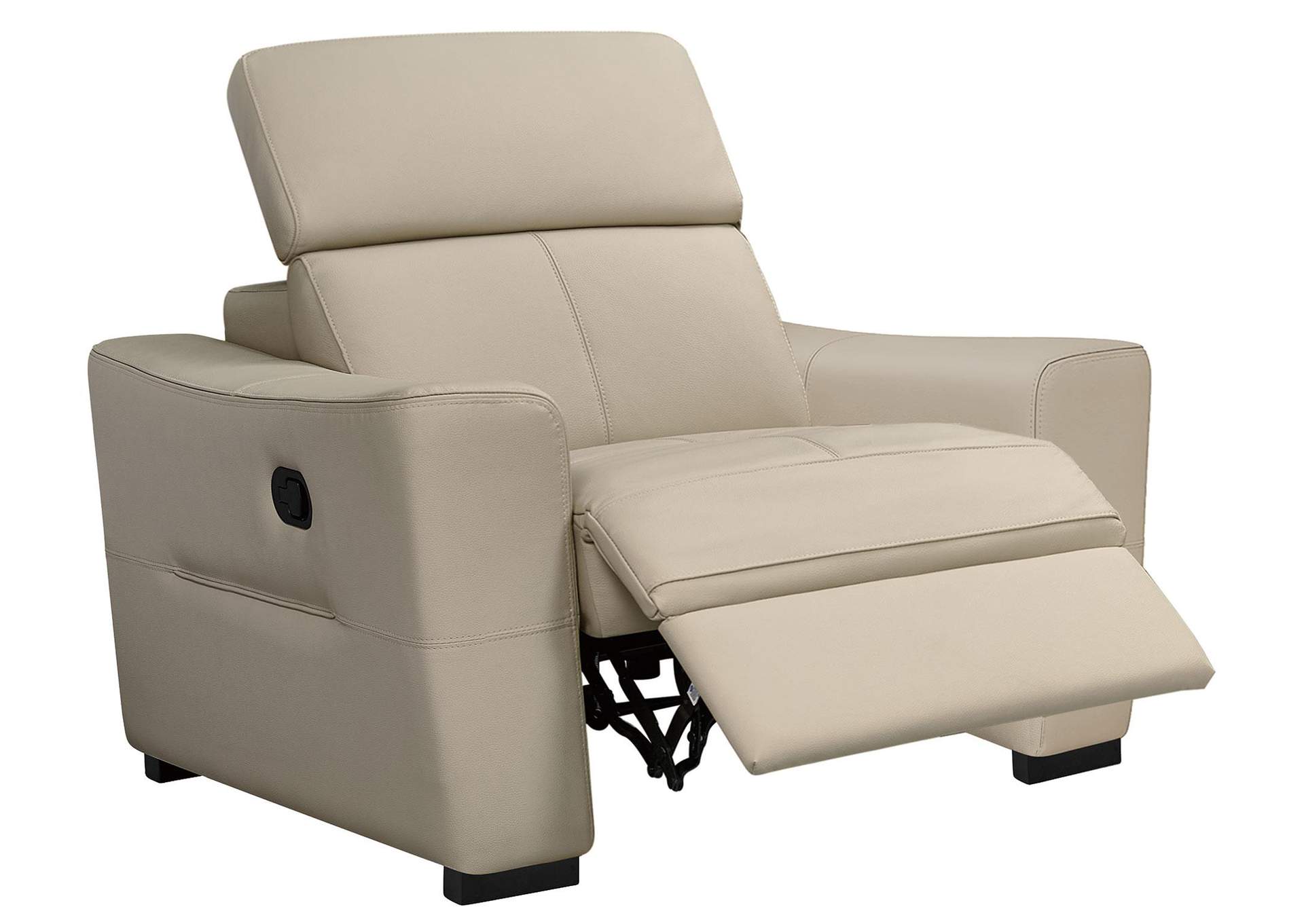 6021 Cream Armchair w/ manual recliner image 1
