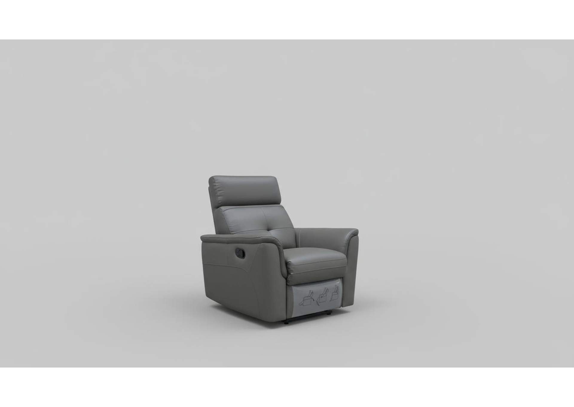 8501 Dark Grey Chair w/Manual Recliner image 1