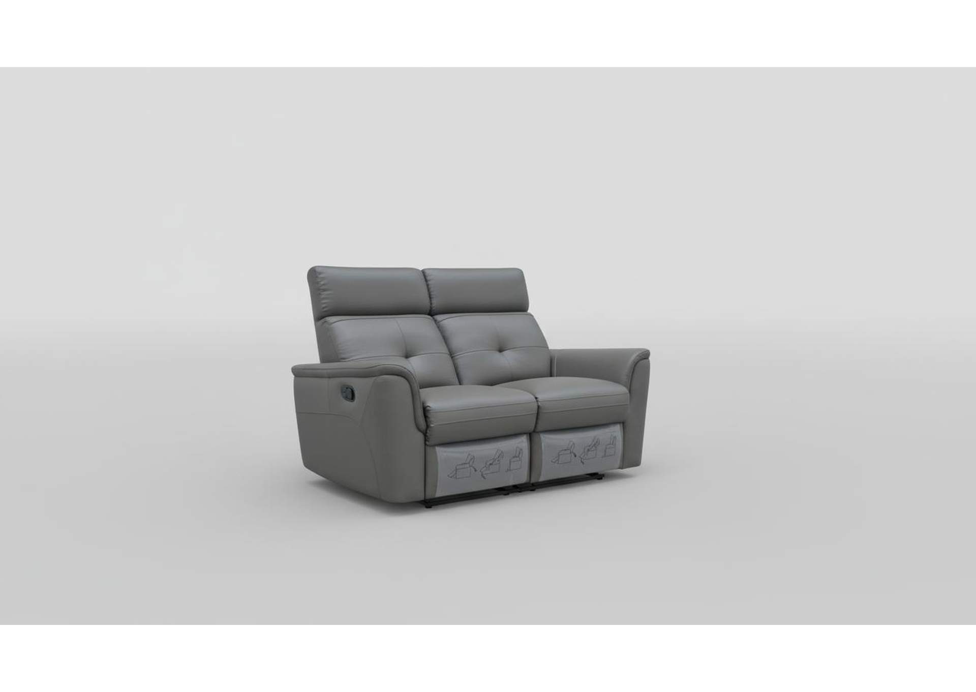8501 Dark Grey Loveseat w/Manual Recliner image 1