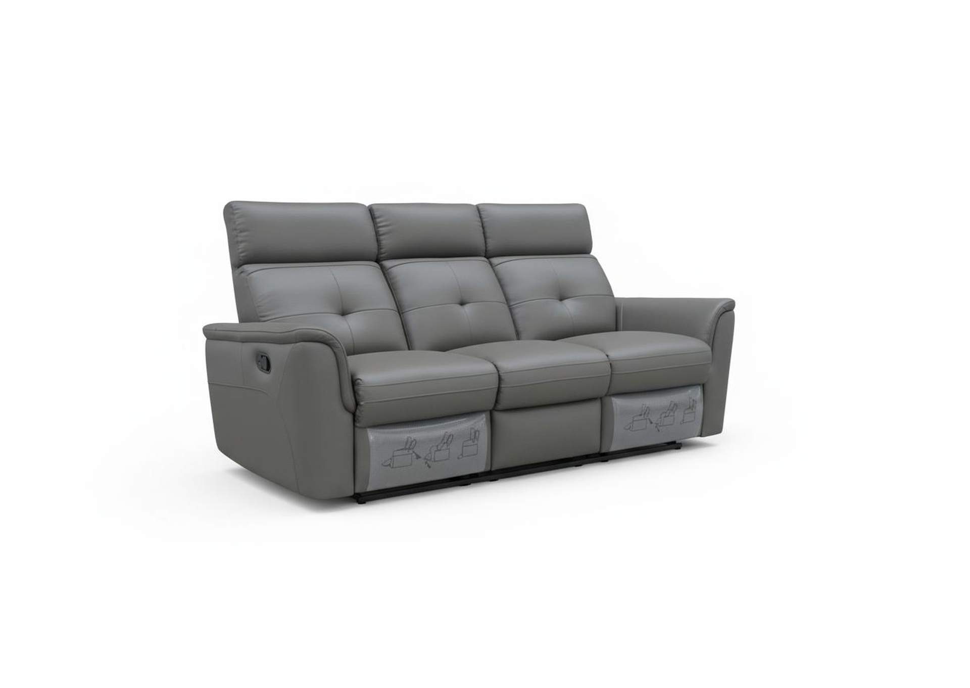 8501 Dark Grey Sofa w/Manual Recliner image 1