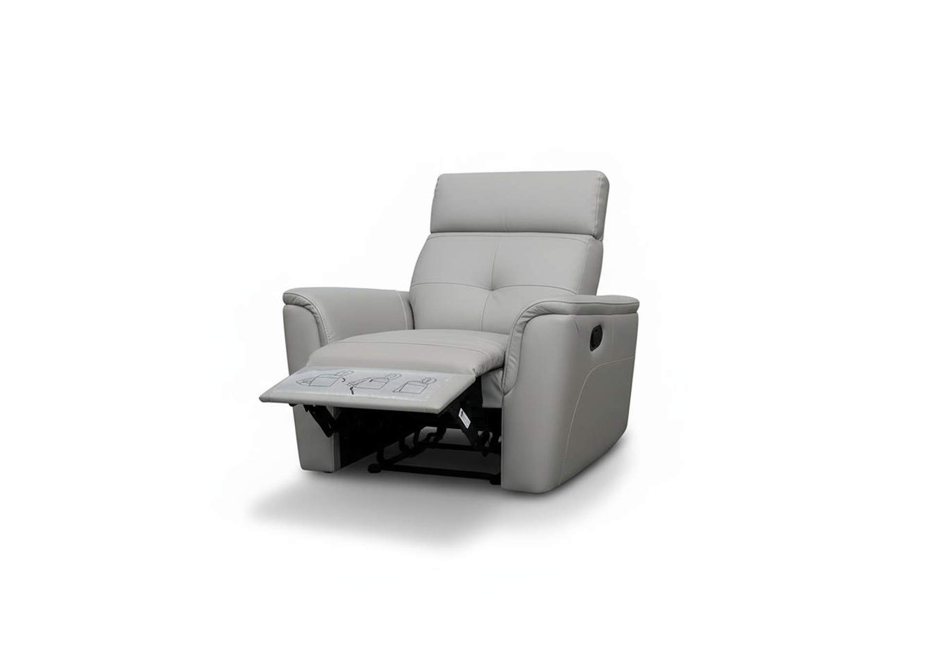 8501 Light Grey Chair w/Manual Recliner image 1