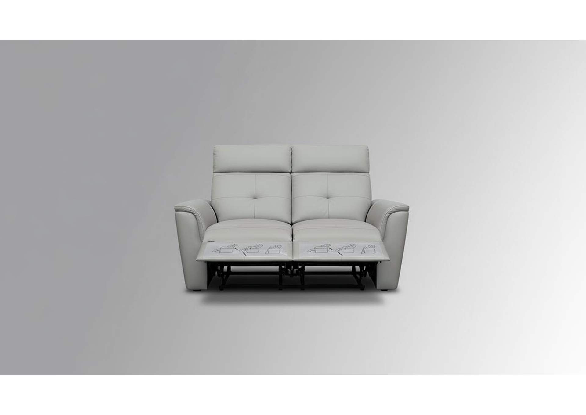 8501 Light Grey Loveseat w/Manual Recliners image 1
