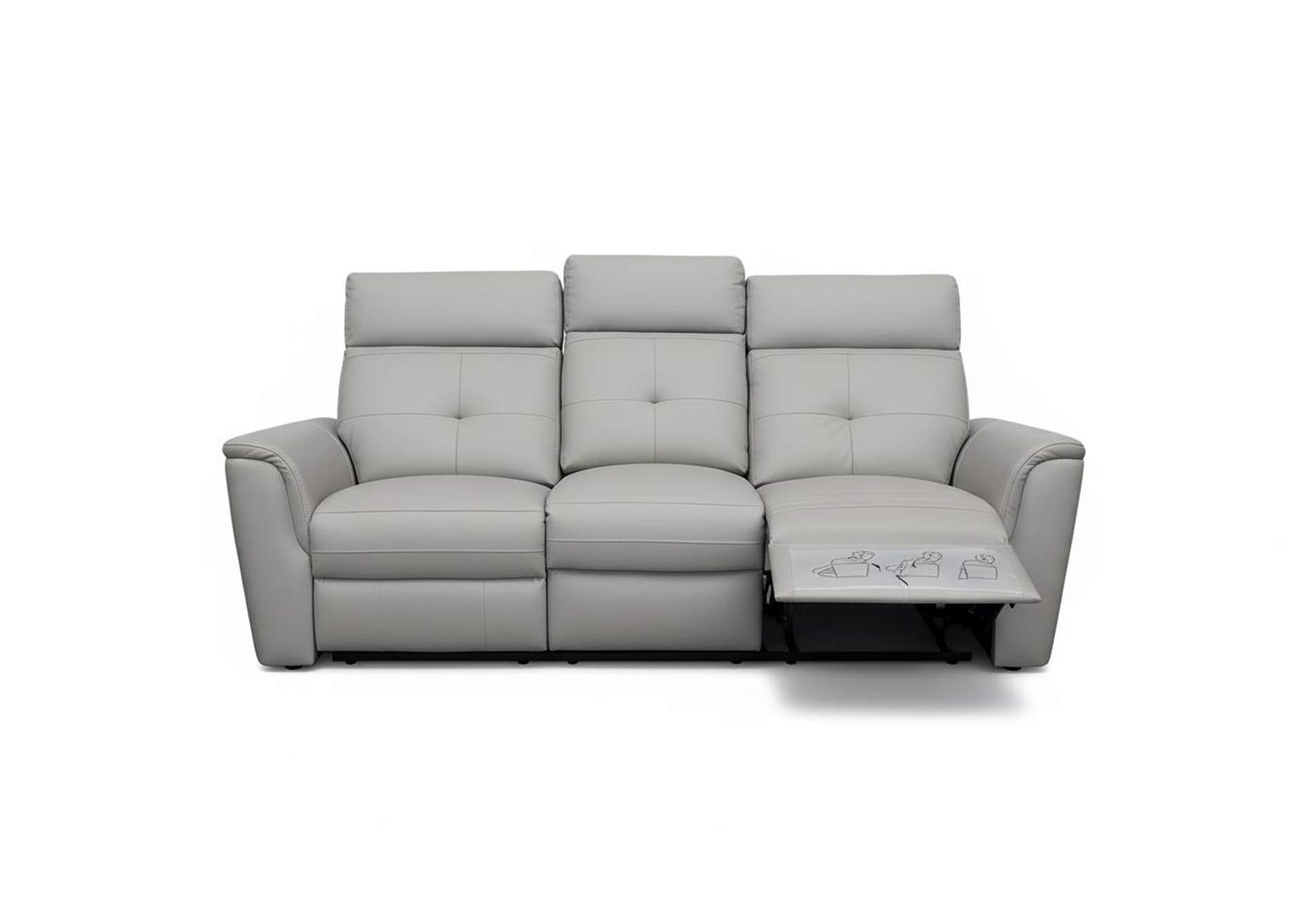 8501 Light Grey Sofa w/Manual Recliners image 1