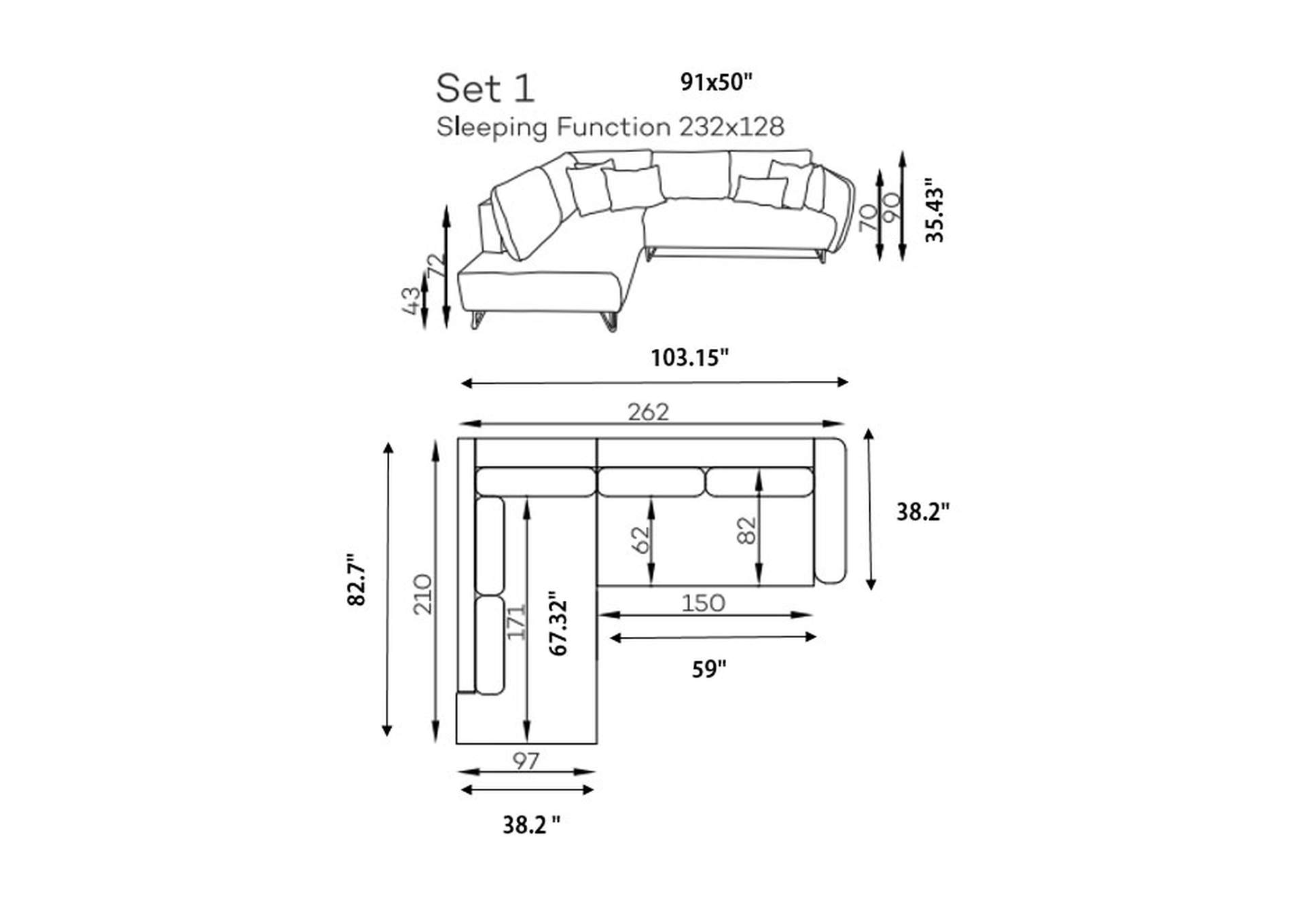 Marsylia Sectional with Bed SET image 3