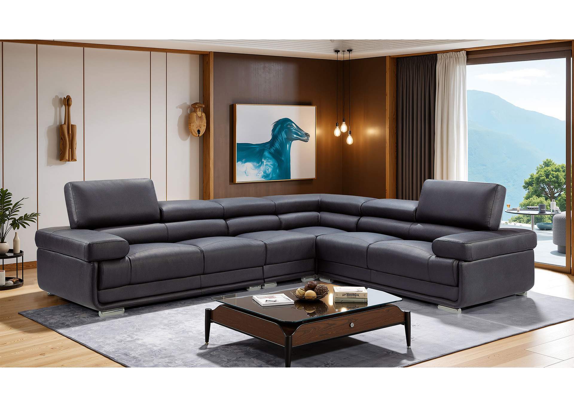 2119 Sectional Black SET image 3
