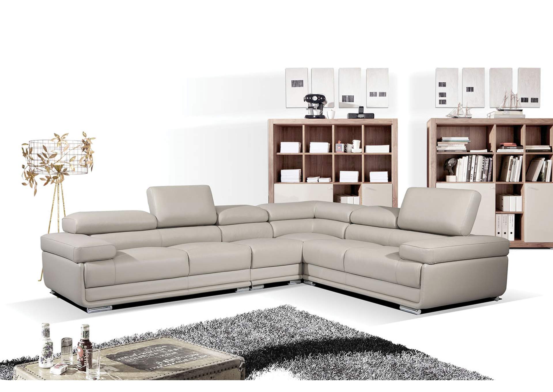 2119 Sectional Light Grey SET image 1