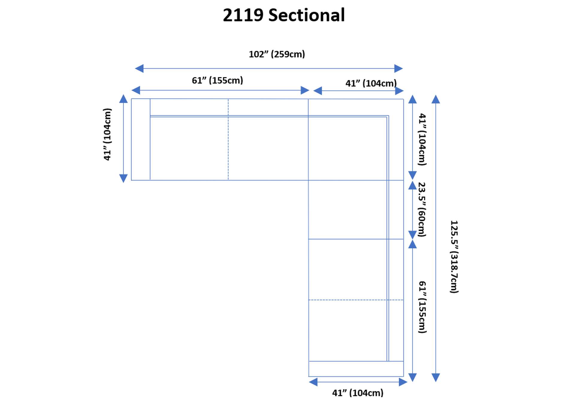 2119 Sectional White SET image 3