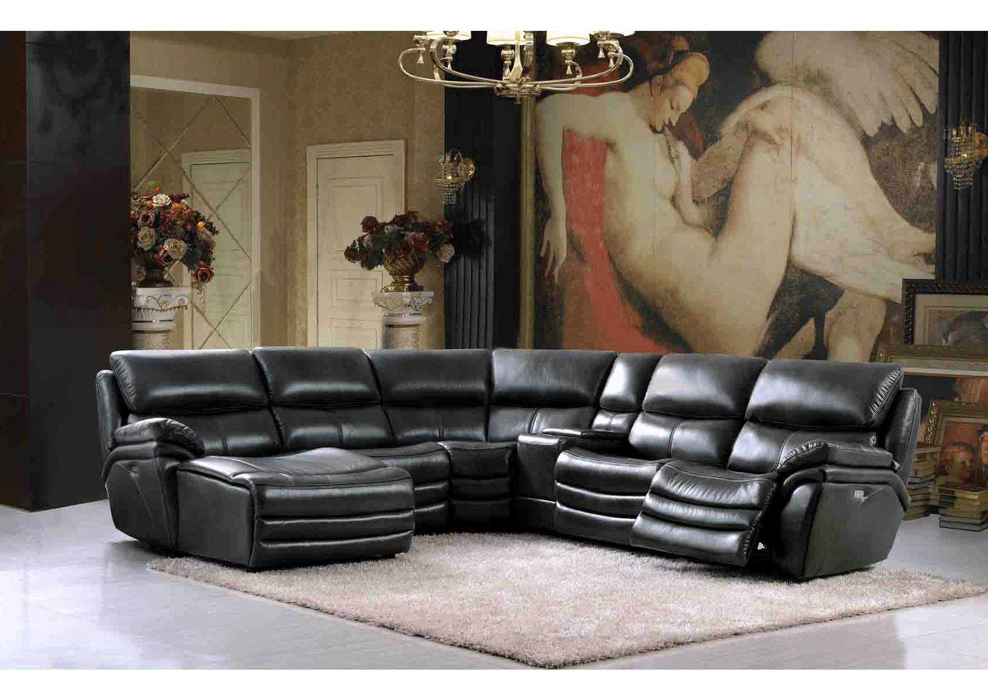 2711 Sectional with 3 Electric Recliners Dark Grey SET image 4