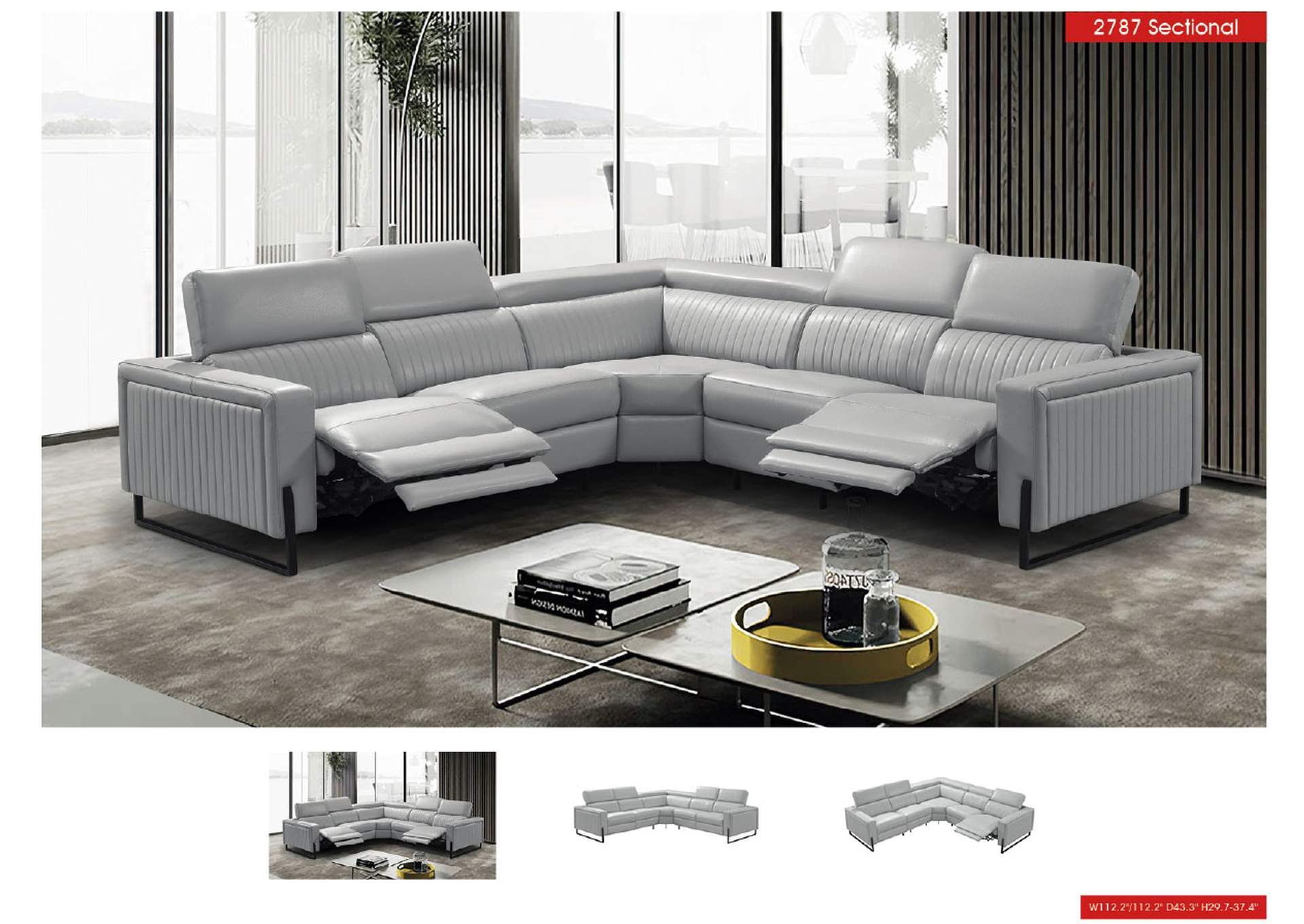 2787 Sectional with Recliners SET image 3