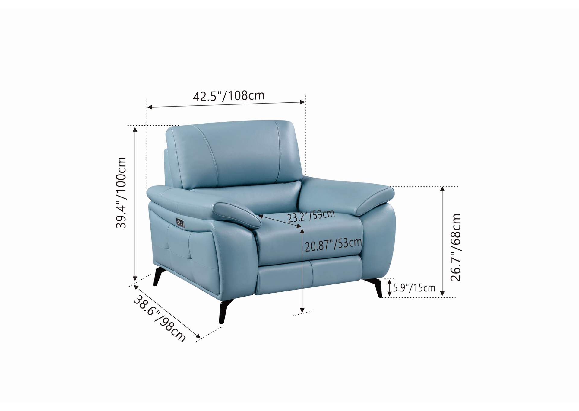 2934 Blue with Electric Recliners SET image 6