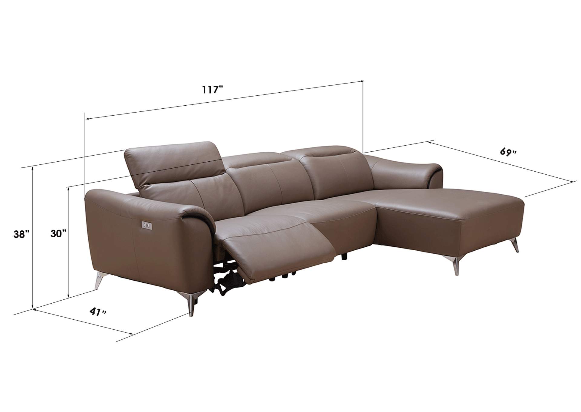 950 Sectional with 1 Electric Recliner SET image 12
